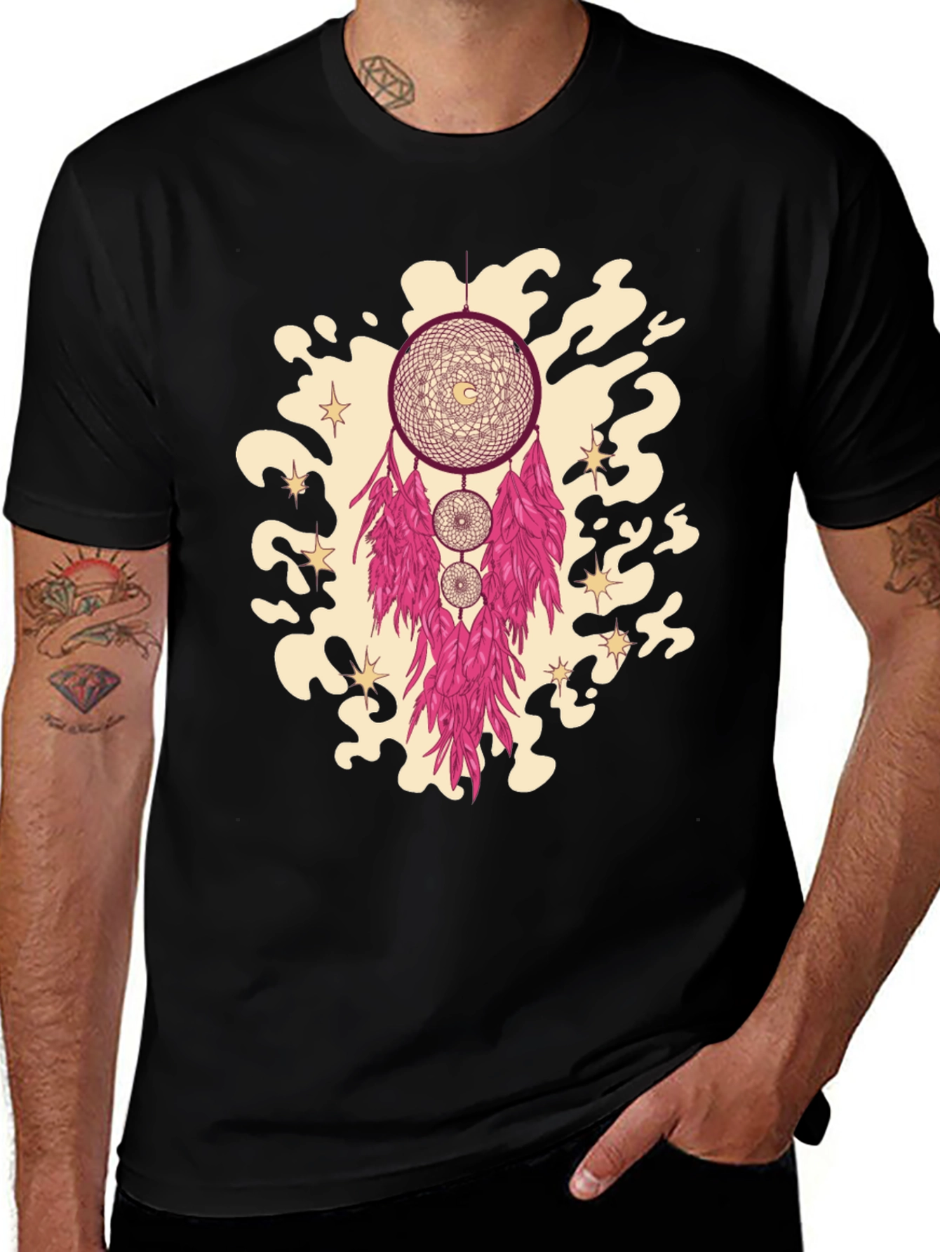 Variant 20 of Dreamcatcher Graphic Tee - Stylish Black Cotton T-Shirt