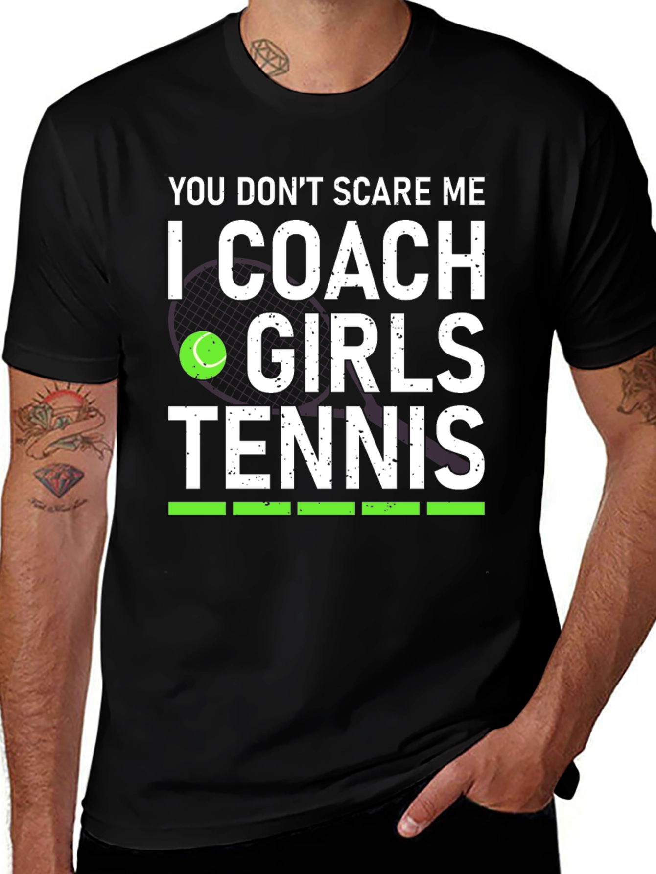Variant 19 of You Don't Scare Me, I Coach Girls Tennis T-Shirt