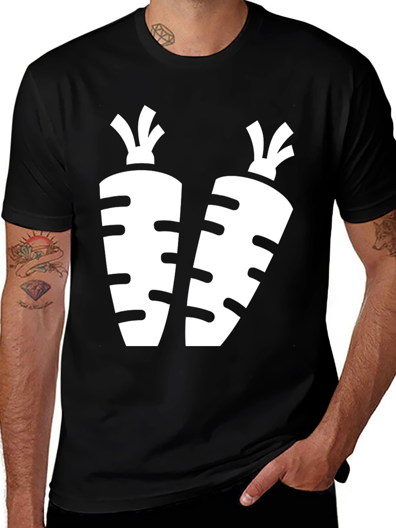 Variant 26 of Carrot Graphic Black T-Shirt