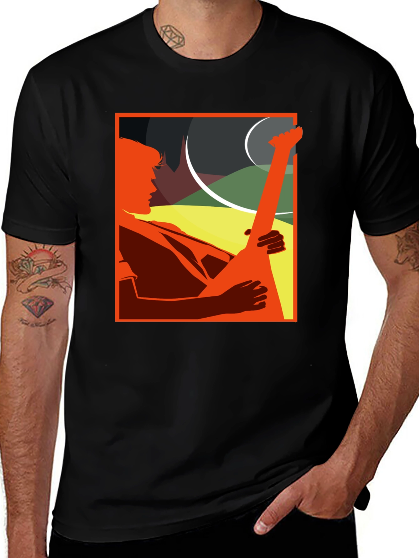 Variant 28 of Guitar Player Graphic Tee - Cool Musician T-Shirt