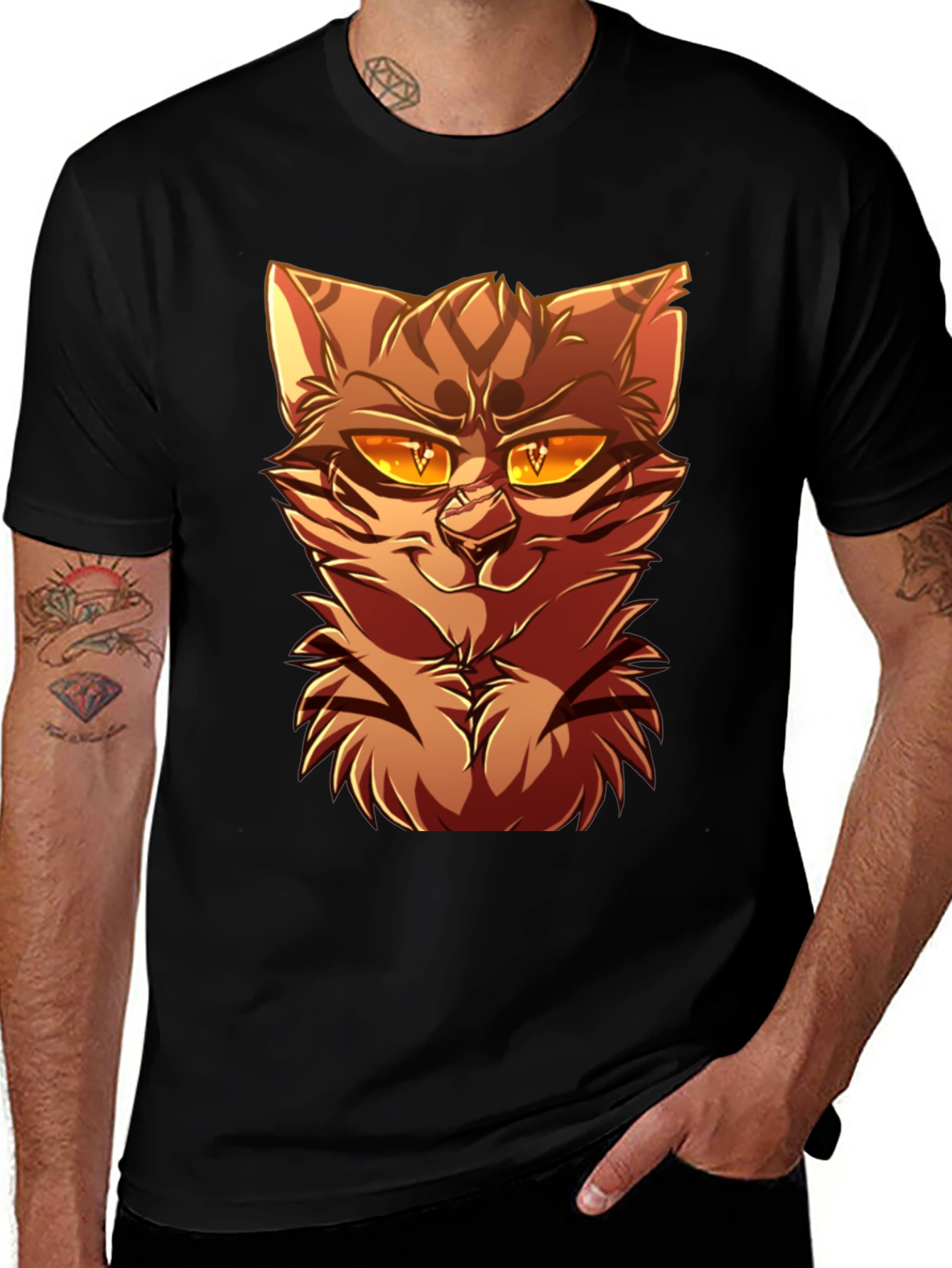 Variant 12 of Cat Graphic Tee - Bold Cartoon Feline Design
