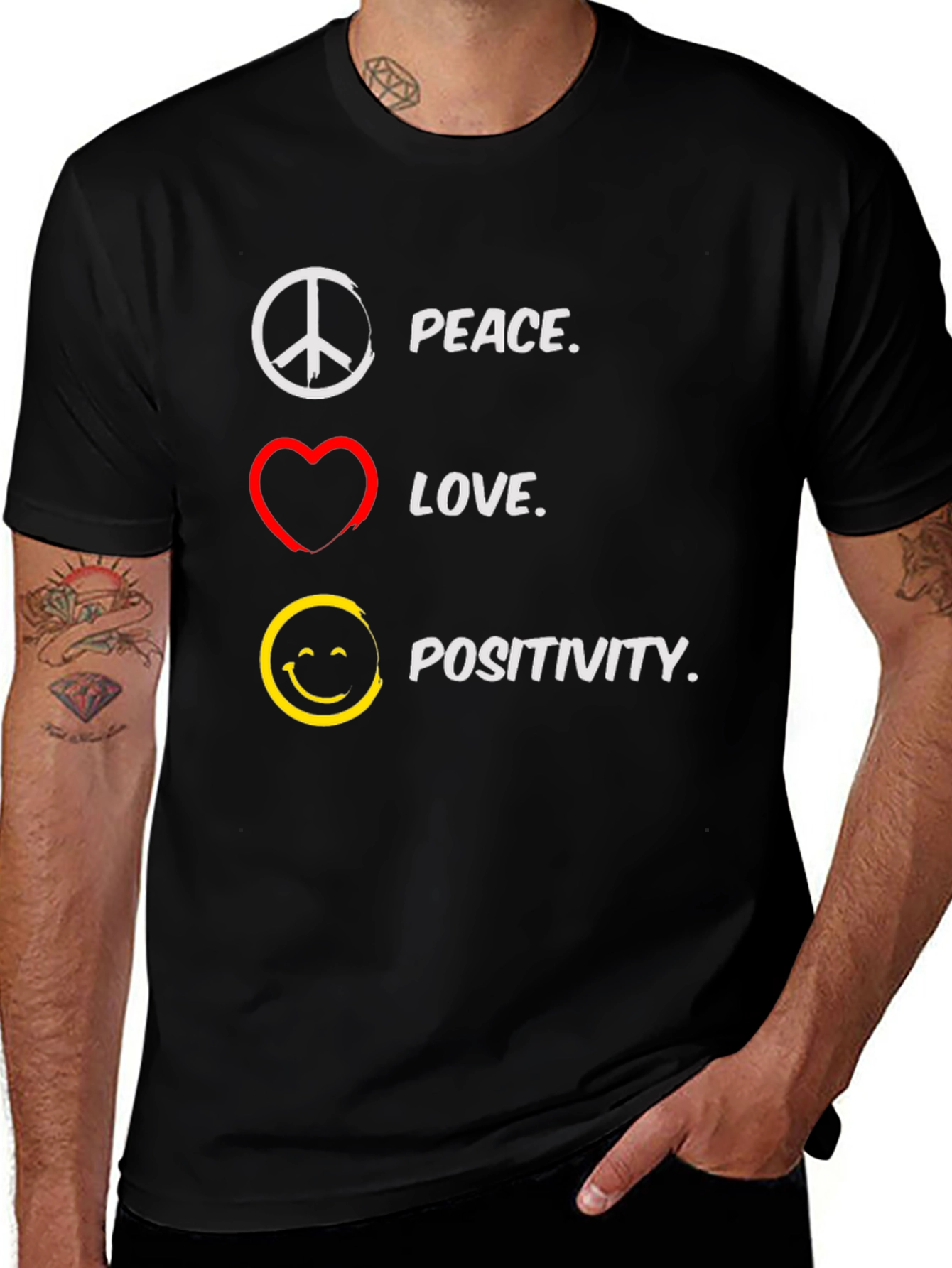 Variant 26 of Peace, Love, Positivity Graphic T-Shirt