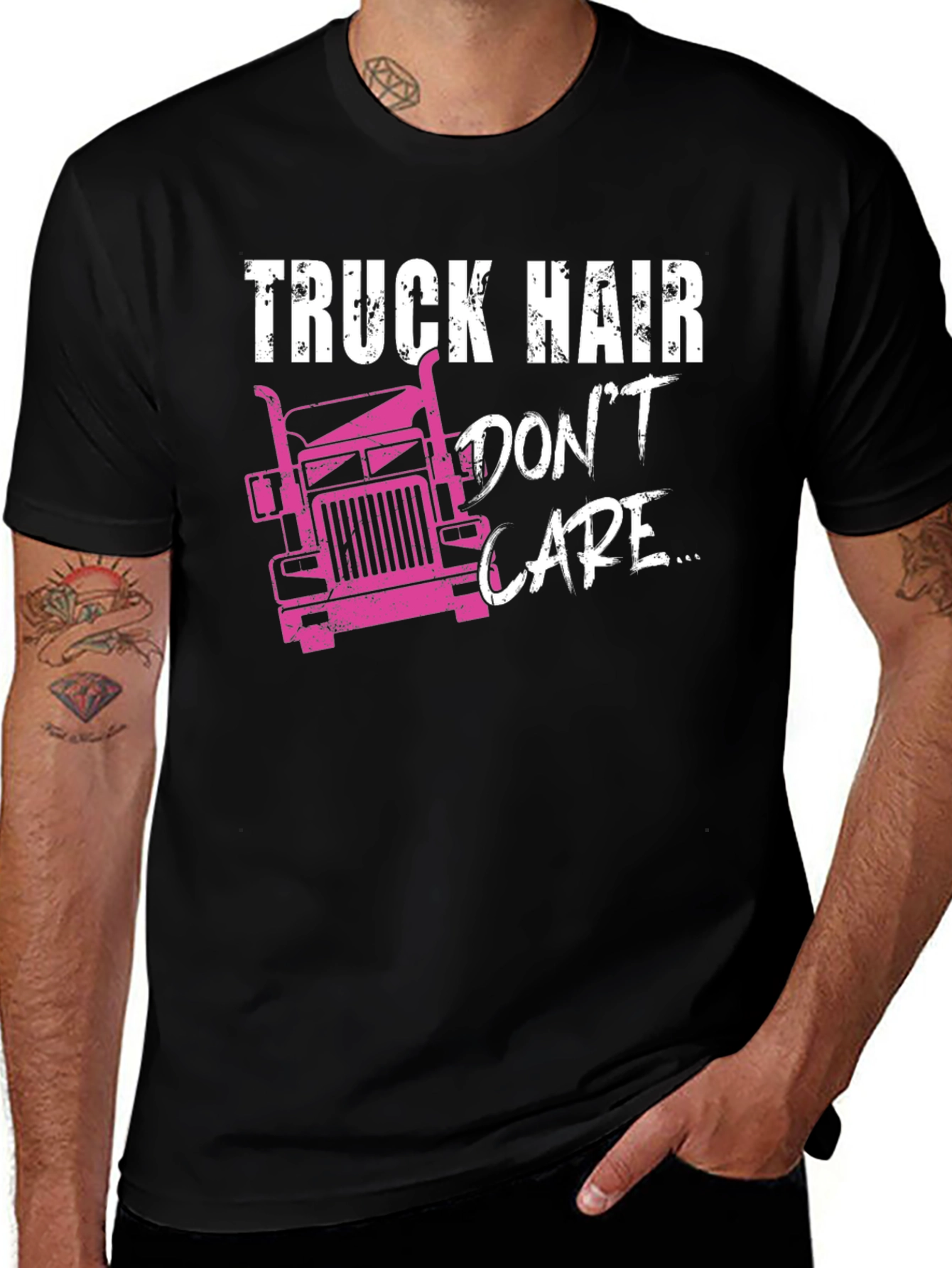 Variant 21 of Truck Hair Don't Care Graphic T-Shirt