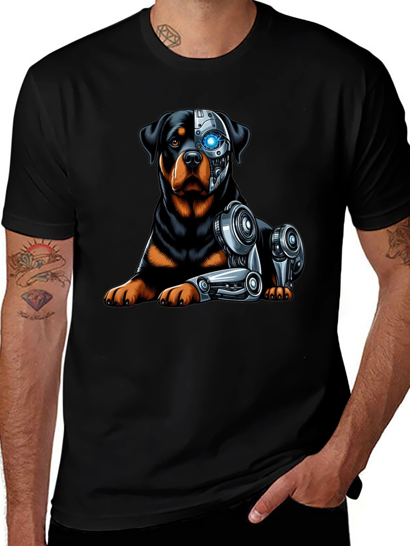 Cyber Rottweiler Graphic Tee