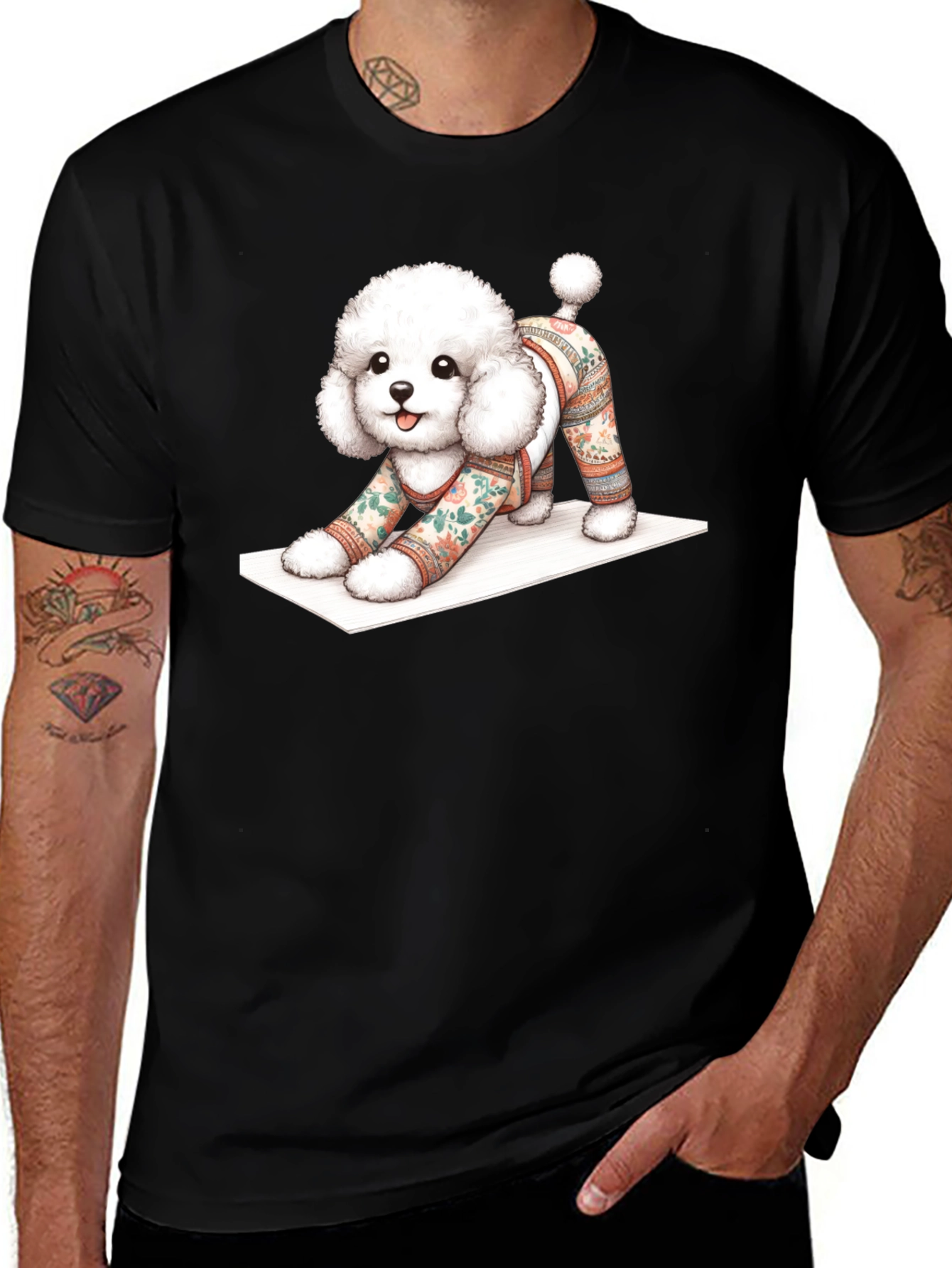 Yoga Dog Graphic Tee - Funny Poodle T-Shirt