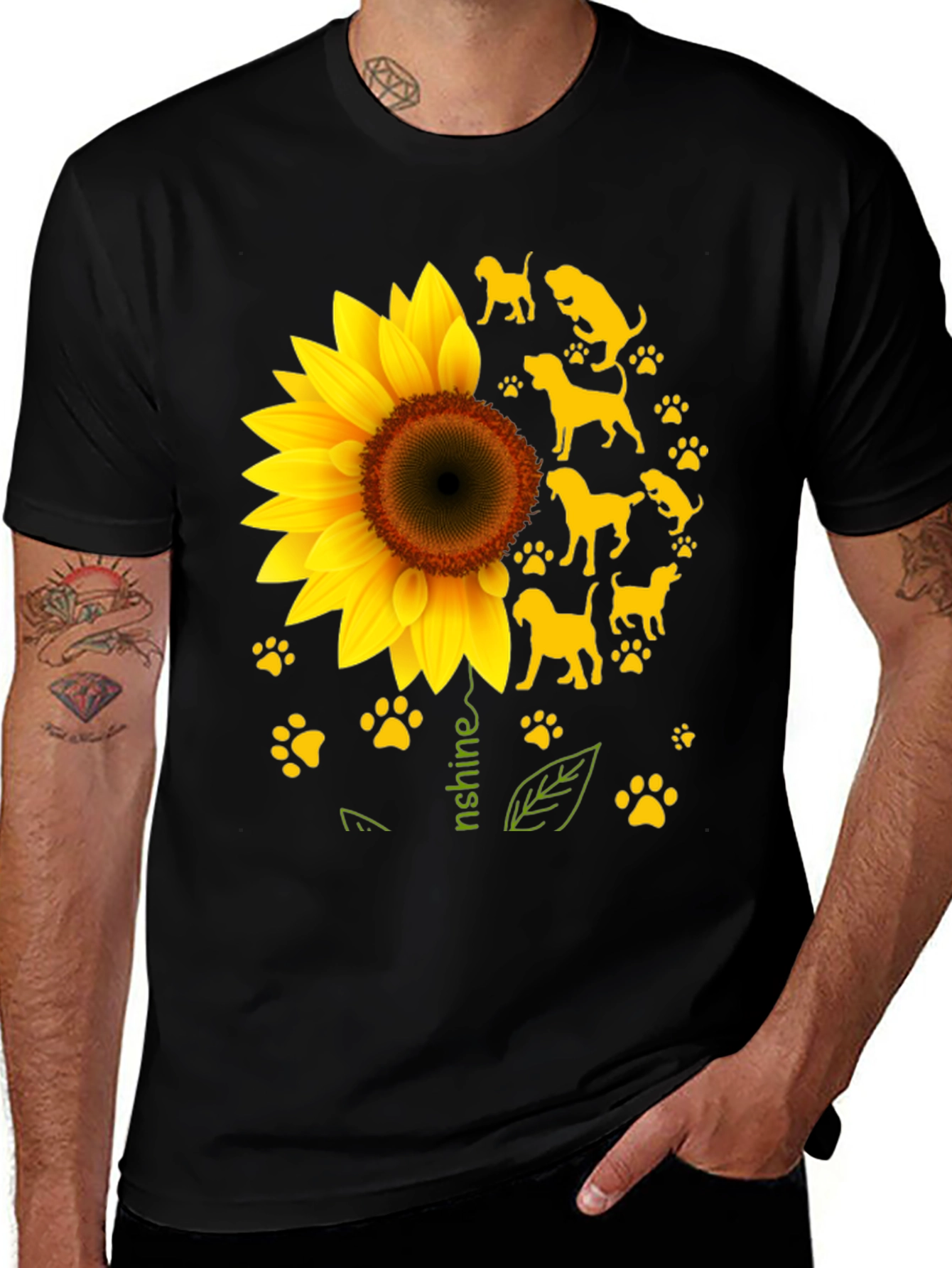 Variant 4 of Sunflower Dog Paw Print Graphic Tee