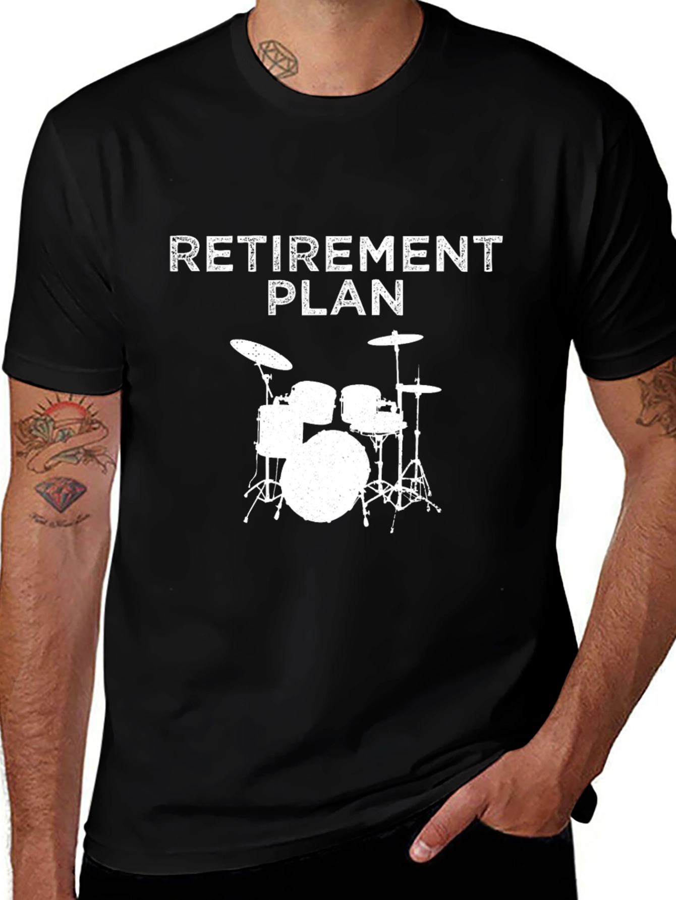 Variant 15 of Retirement Plan Drum Set T-Shirt - Musician Gift Tee