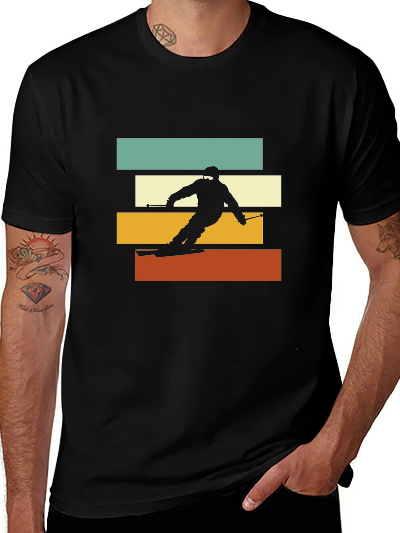 Variant 29 of Retro Skiing T-Shirt - Mountain Athlete Design
