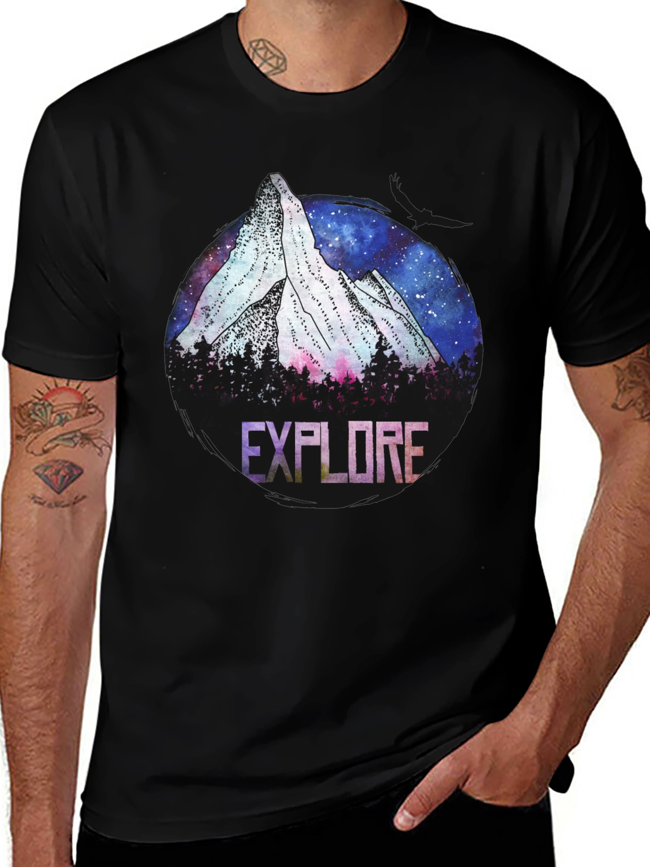 Variant 6 of Explore Mountain Graphic Tee - Black