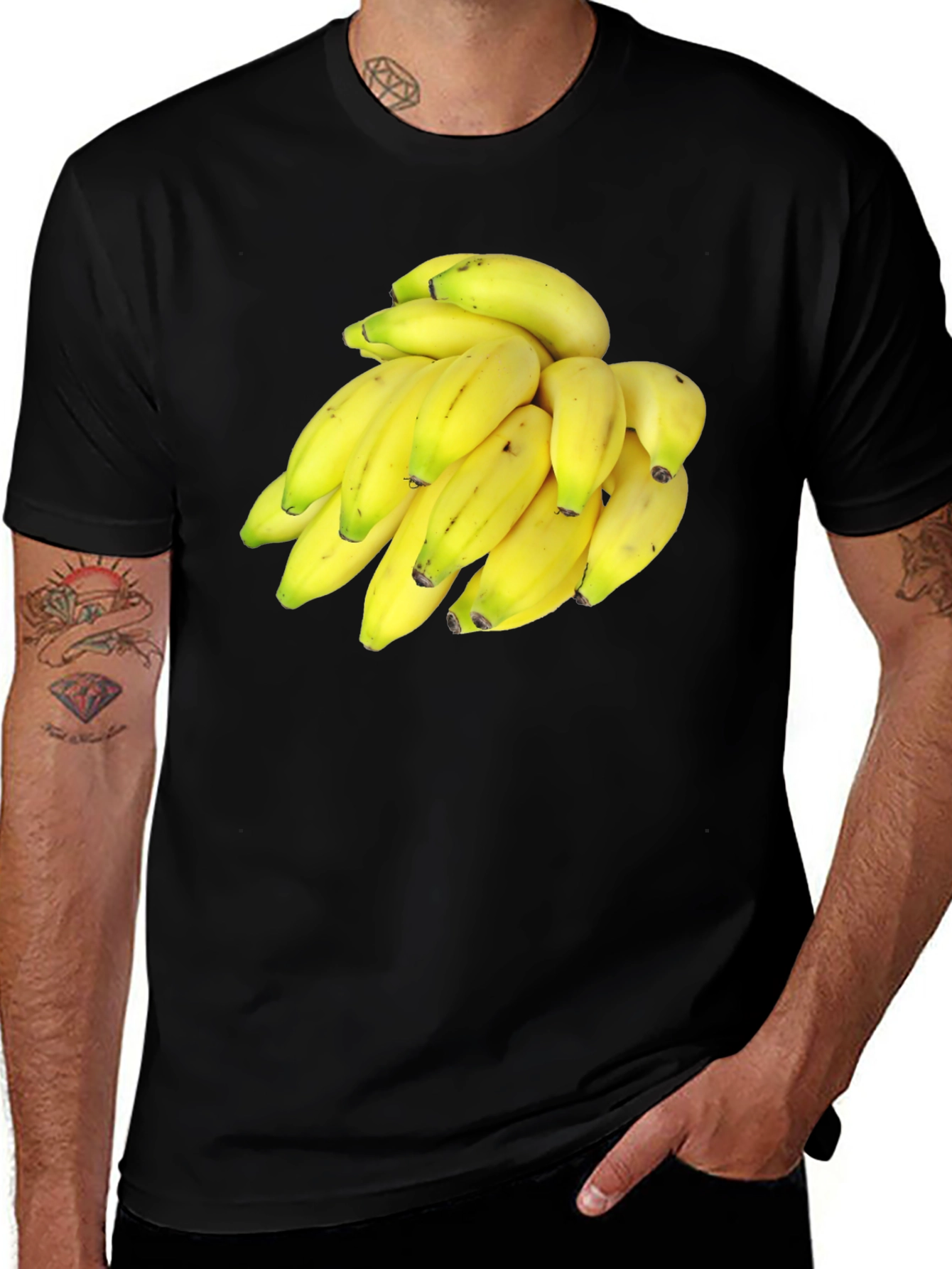 Variant 16 of Banana Graphic Black T-Shirt - Quirky Fruit Tee