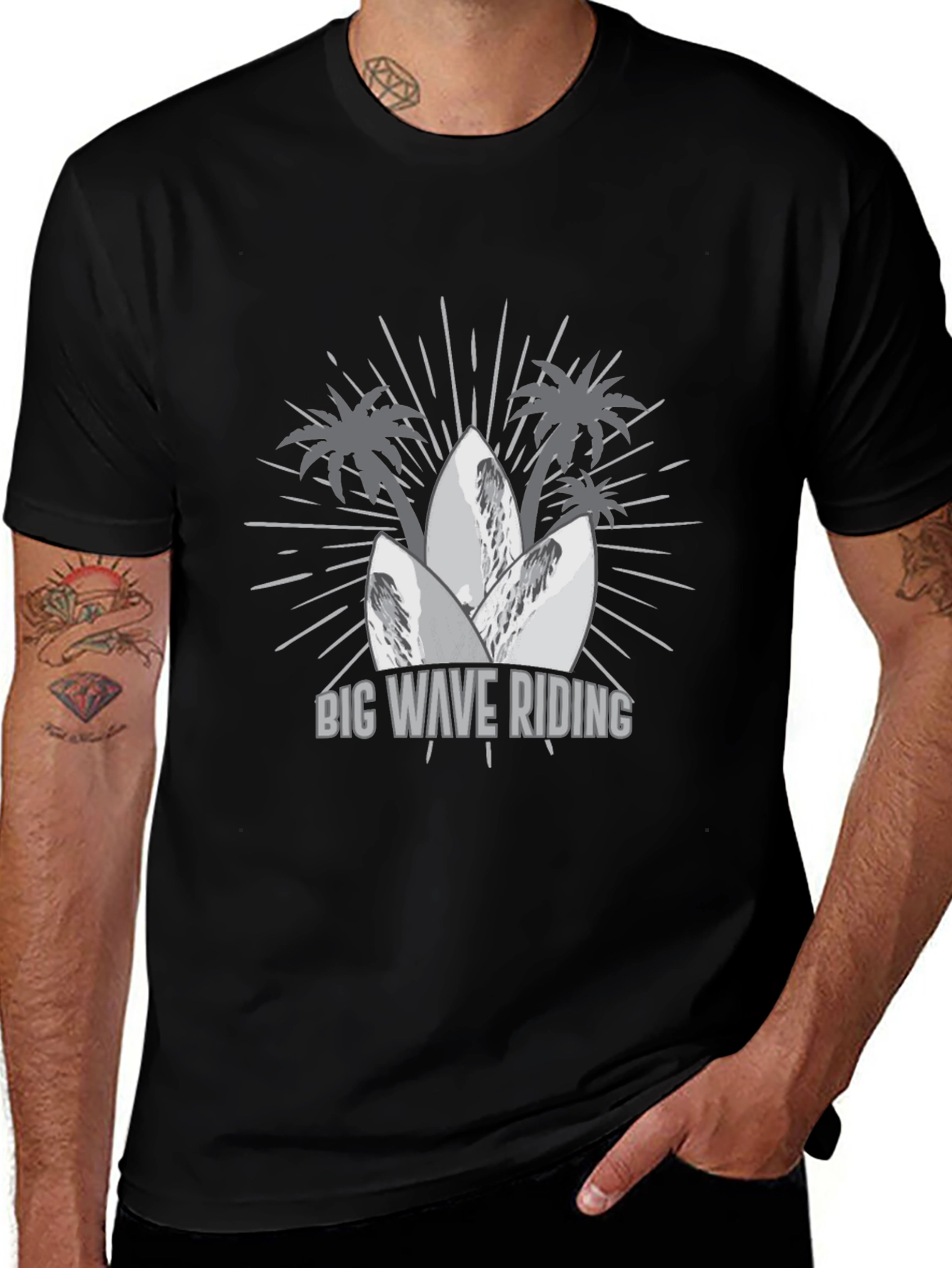 Variant 22 of Big Wave Riding Graphic Tee - Surf & Beach Vibes