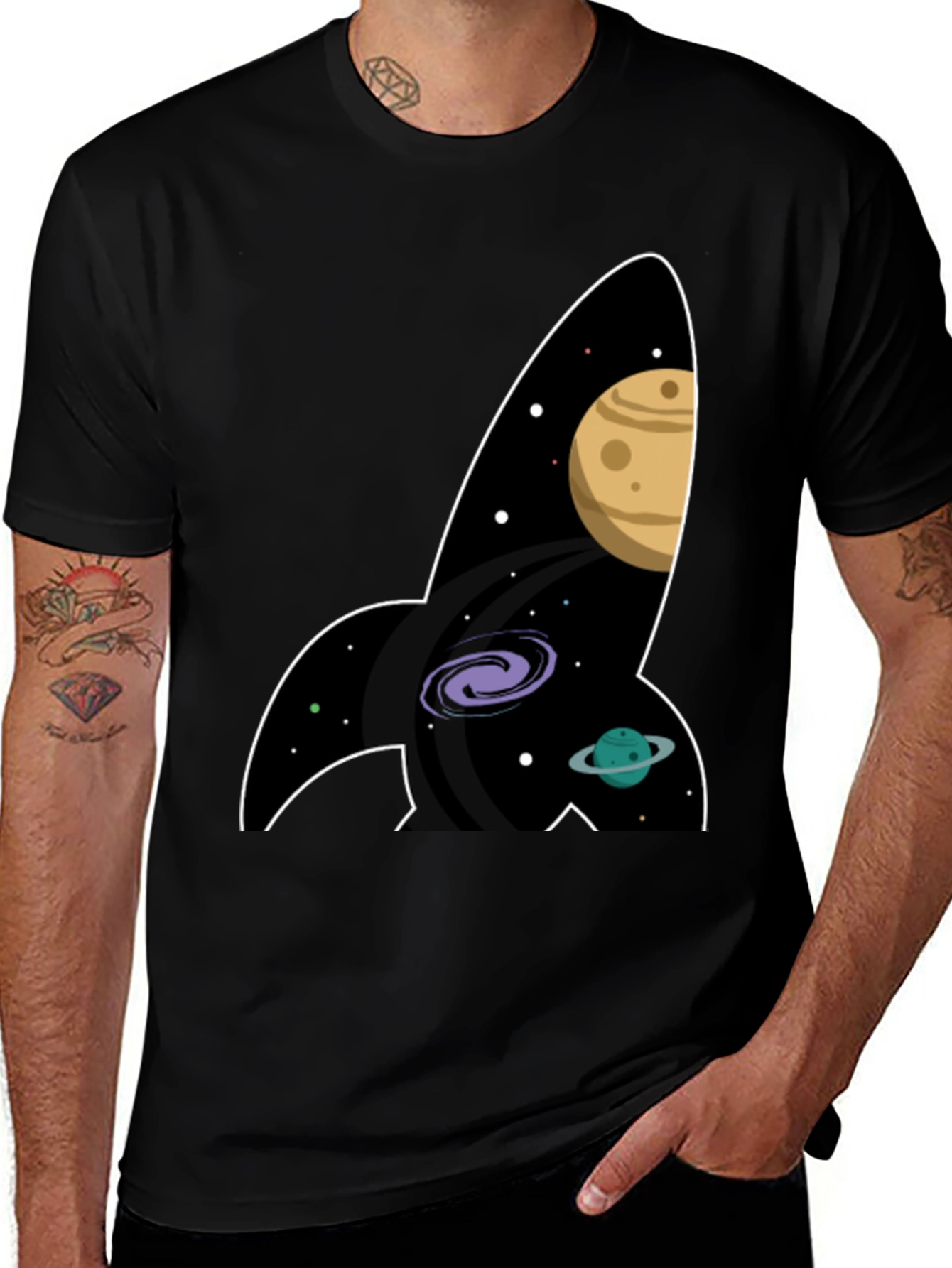 Variant 20 of Space Rocket T-Shirt - Galaxy Print