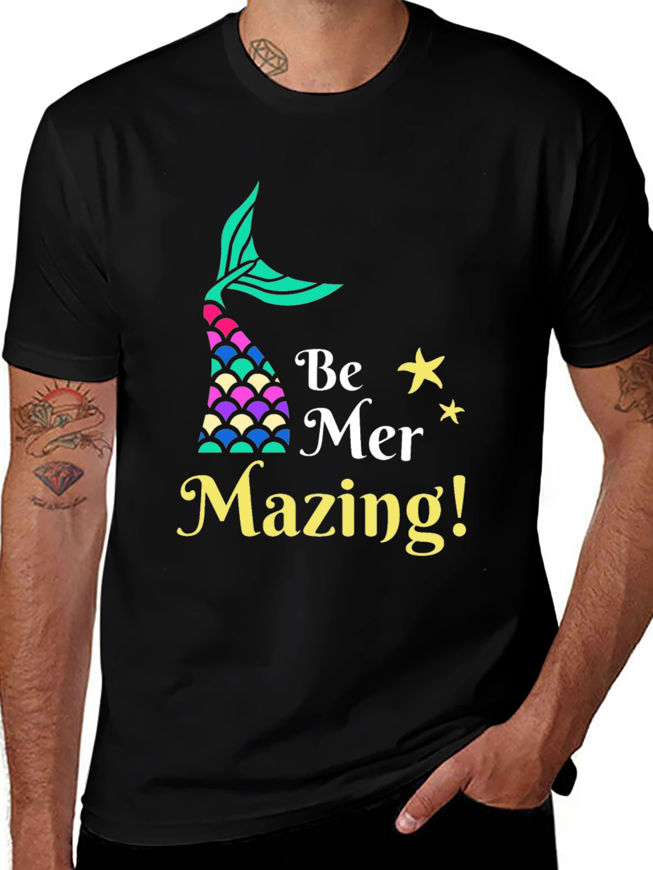 Variant 29 of Be Mermazing T-Shirt - Black Cotton