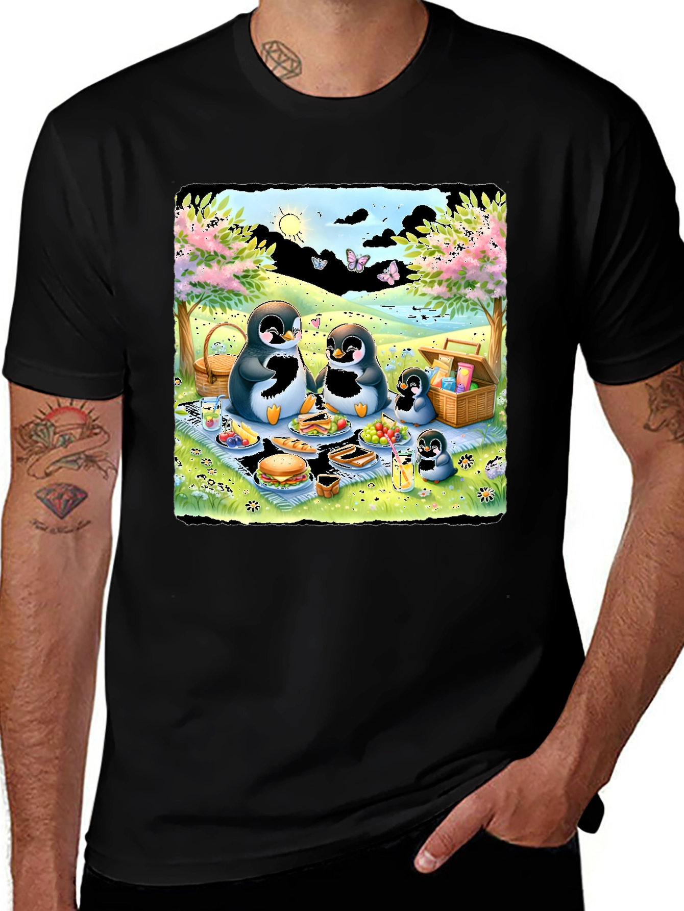 Variant 26 of Penguin Family Picnic Graphic Tee