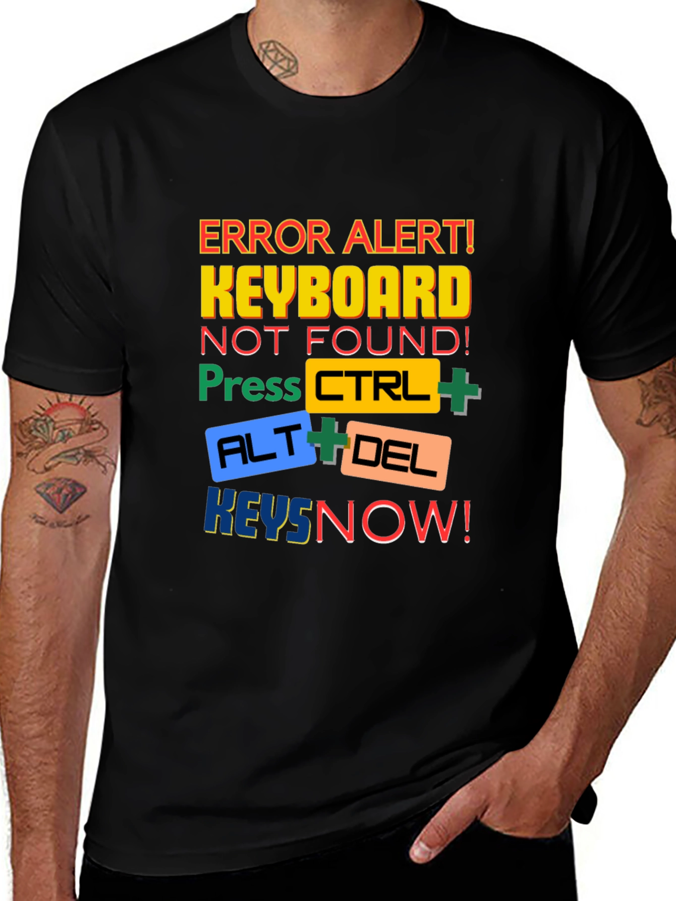 Variant 24 of Keyboard Error Alert T-Shirt - CTRL ALT DEL Keys Now!