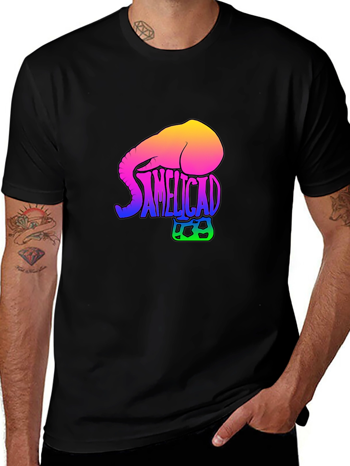 Variant 24 of SAMELICAD Elephant Rainbow Graphic T-Shirt