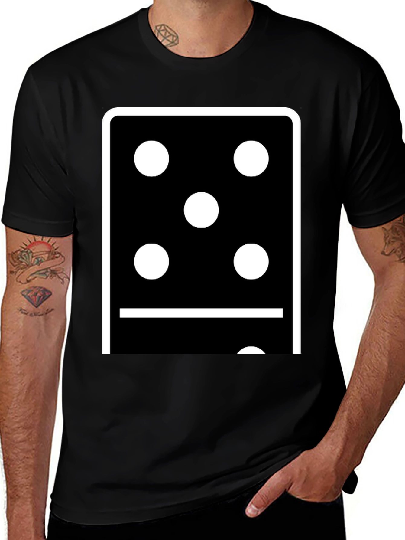 Variant 29 of Domino Five-One T-Shirt - Black Cotton Graphic Tee