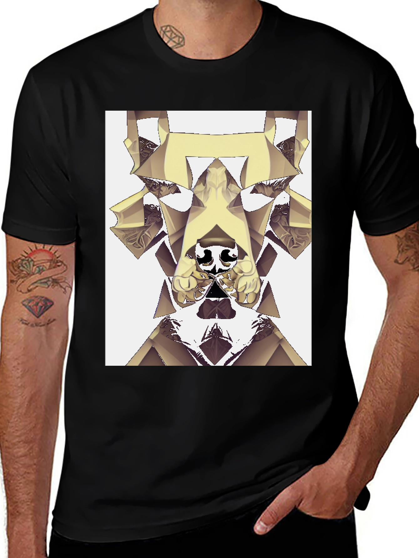 Variant 25 of Abstract Dog T-Shirt - Modern Geometric Design