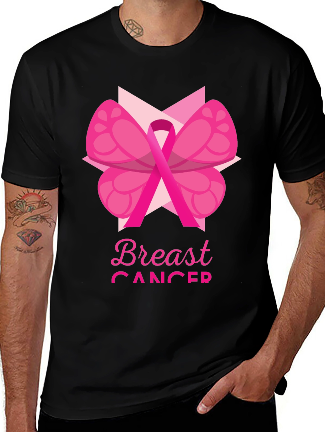 Variant 14 of Breast Cancer Awareness T-Shirt Pink Ribbon