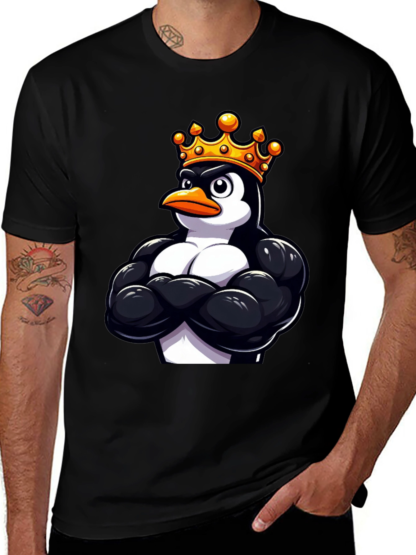 King Penguin Muscle Black T-Shirt