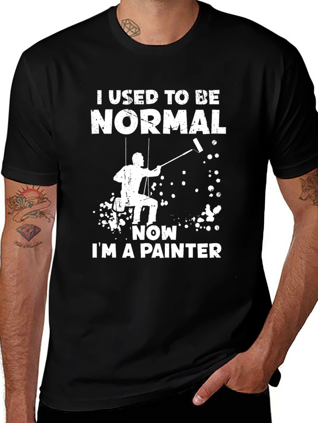 Variant 22 of I Used to be Normal Painter T-Shirt - Black
