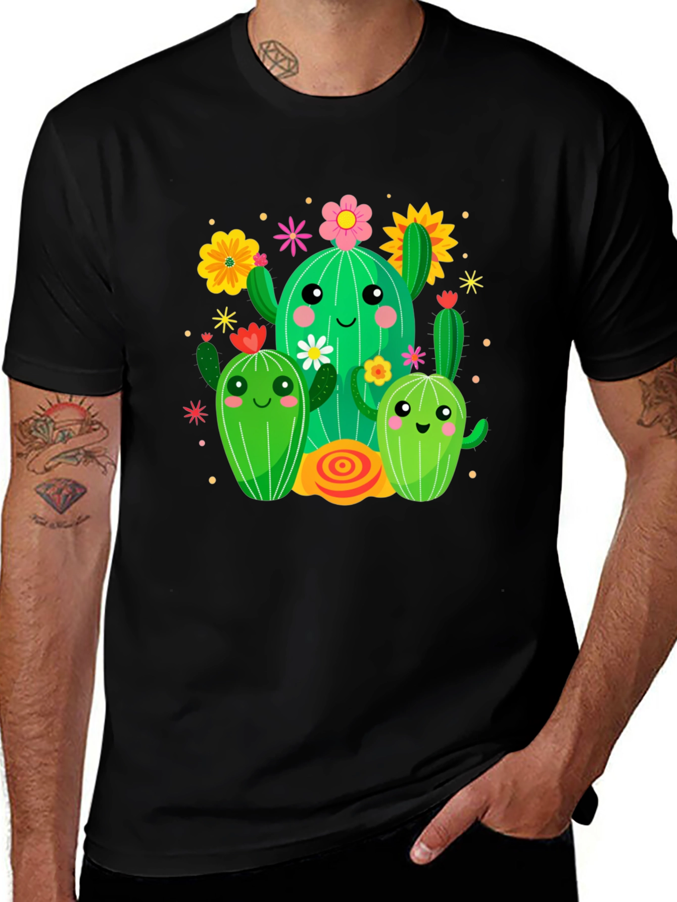 Variant 21 of Cute Cactus Crew Graphic Tee - Fun & Stylish