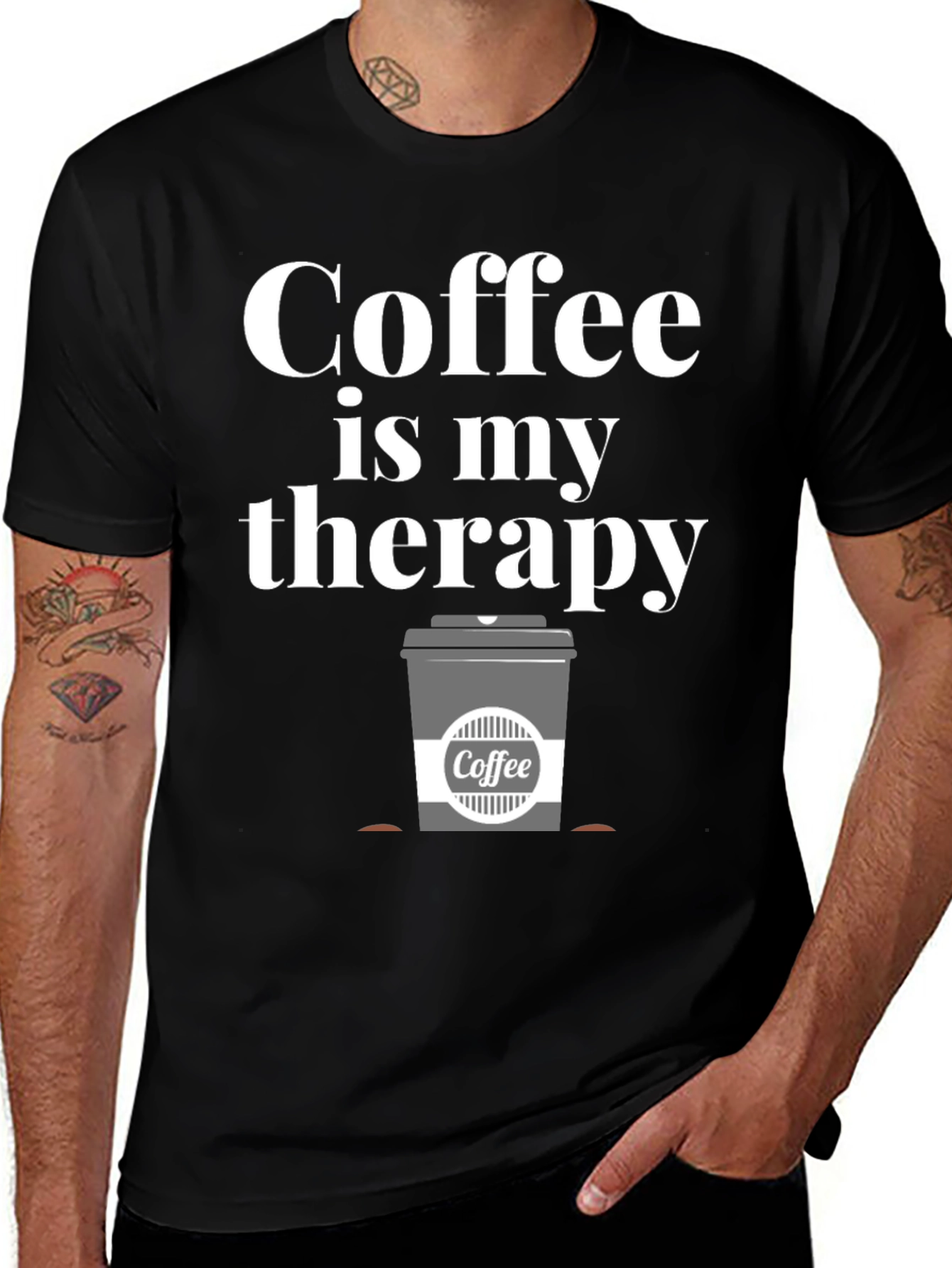 Variant 3 of Coffee is My Therapy T-Shirt - Relaxed Fit