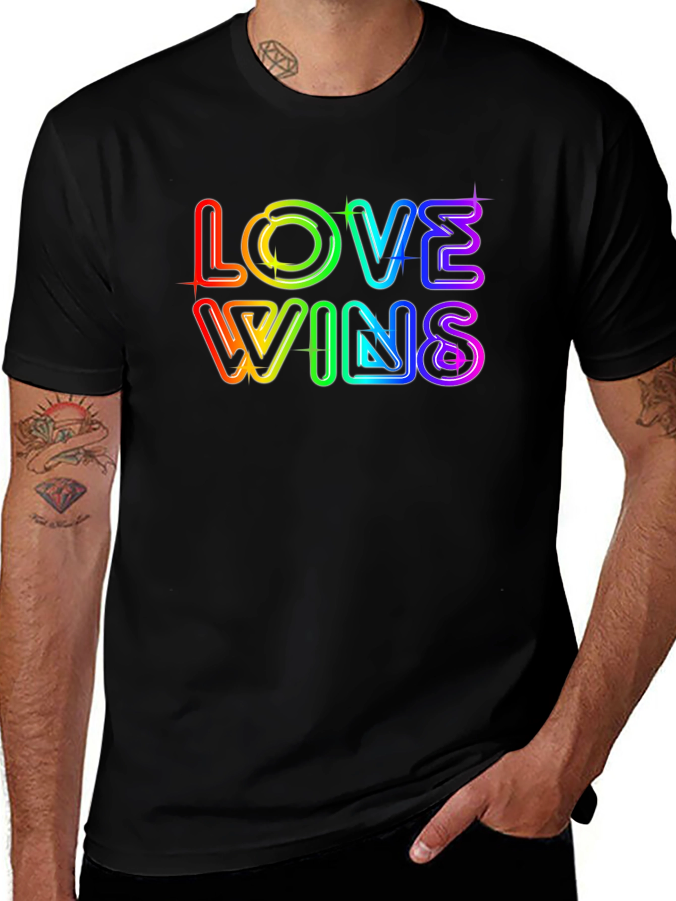 Variant 2 of Love Wins Rainbow Graphic T-Shirt