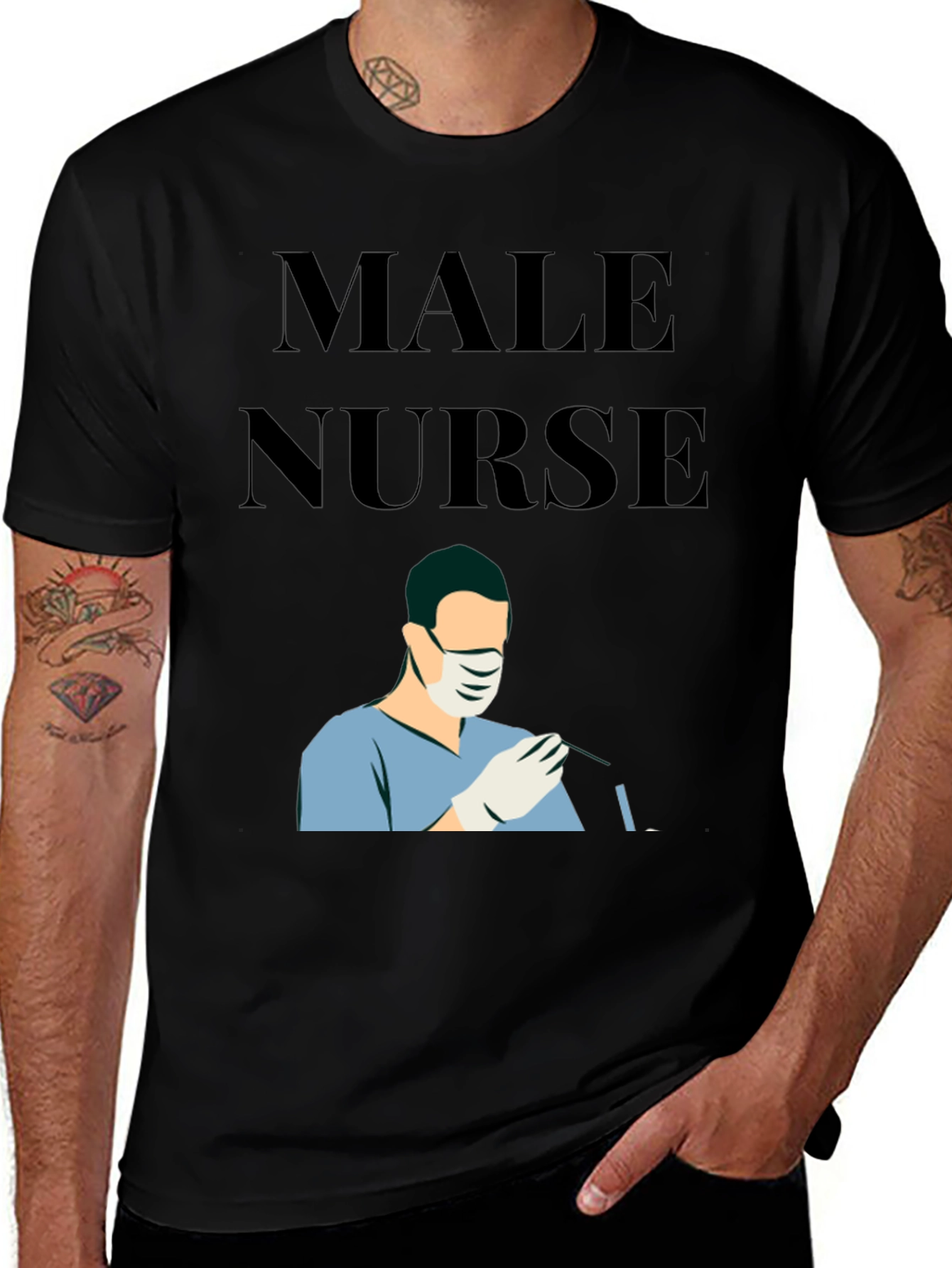 Variant 9 of Male Nurse Graphic T-Shirt - Essential Healthcare Apparel