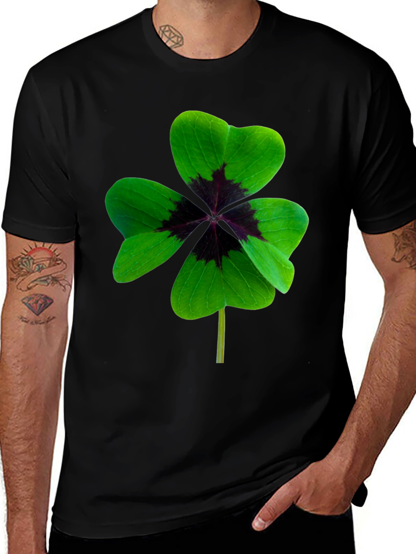 Lucky Four Leaf Clover Graphic Tee - Unisex Fit