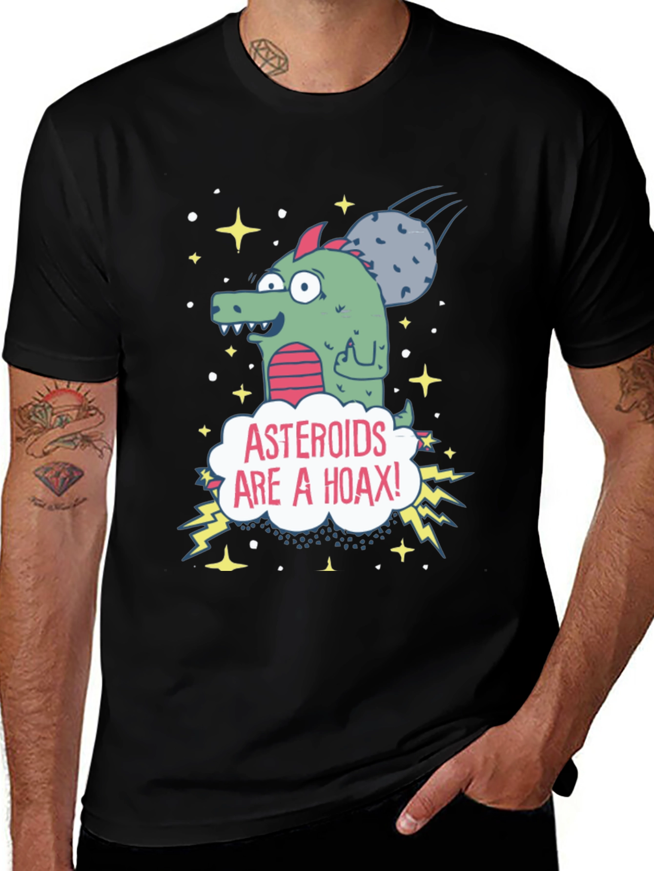 Variant 9 of Asteroids are a Hoax Graphic Tee - Conspiracy T-Shirt
