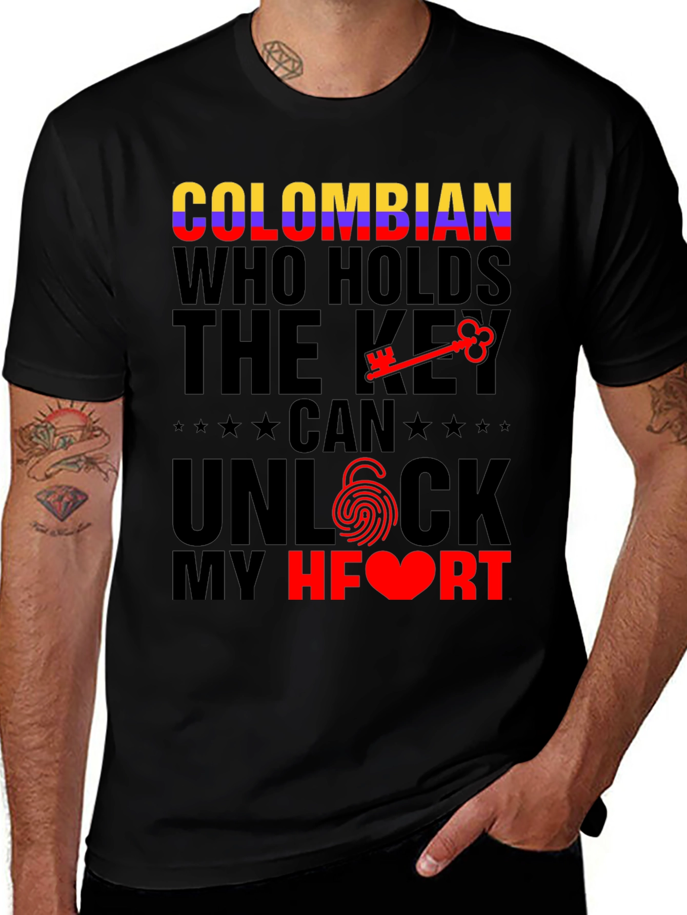 Variant 13 of Colombian Key to My Heart Graphic Tee