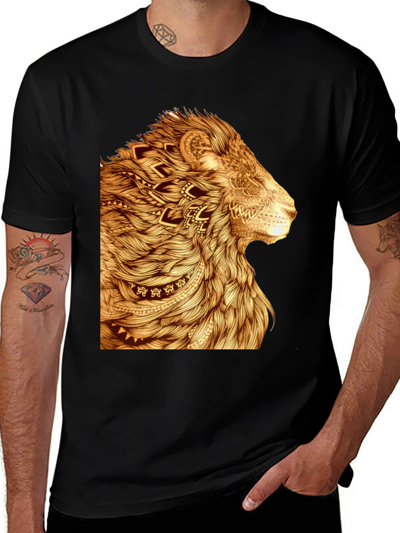 Variant 25 of Lion Art Graphic T-Shirt - Stylish Animal Print Tee