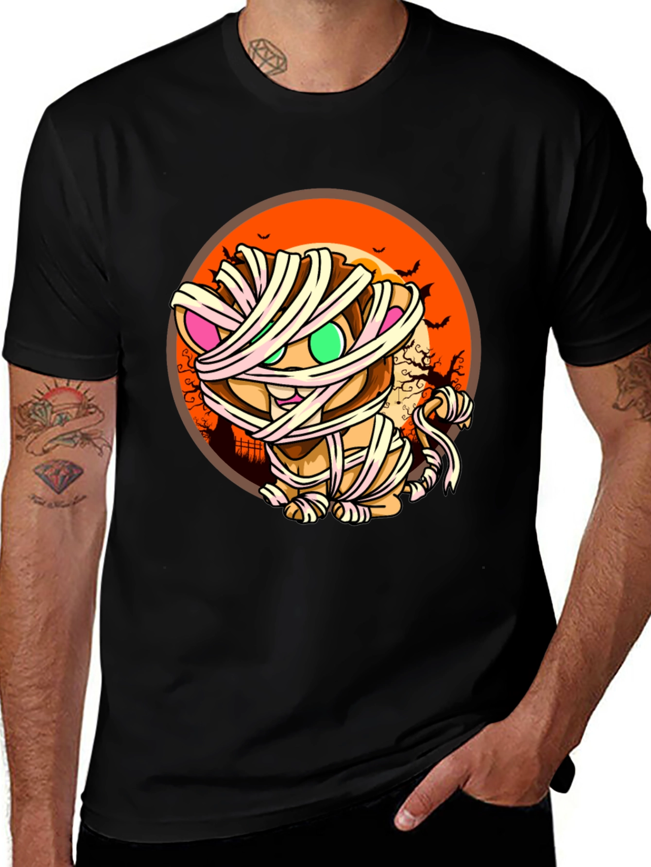 Variant 7 of Mummy Cat T-Shirt - Halloween Design
