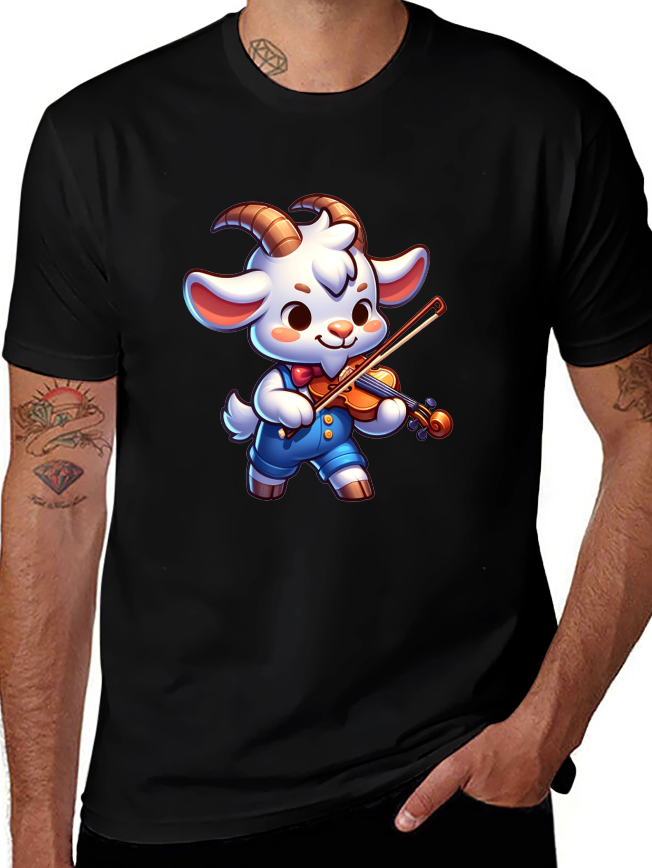Variant 25 of Cute Goat Musician Graphic Tee