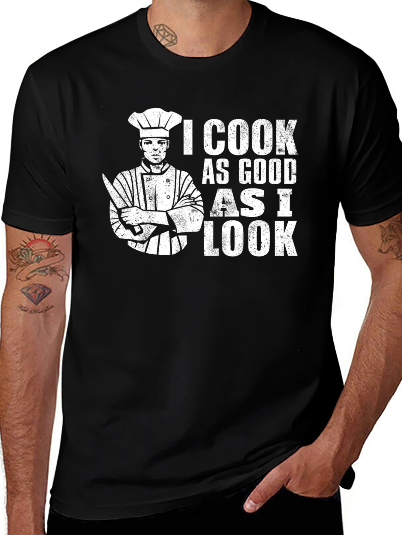 I Cook As Good As I Look Chef T-Shirt - Black