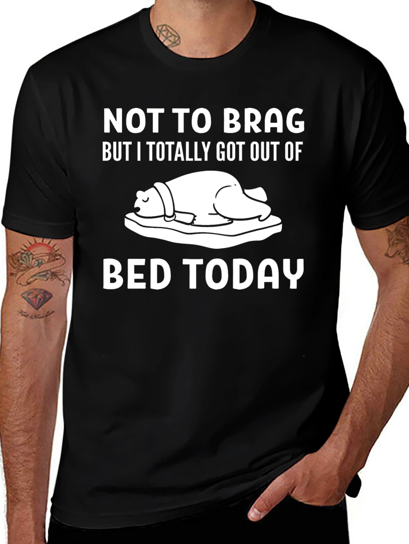Funny "Not To Brag" Sleepy Bear T-Shirt