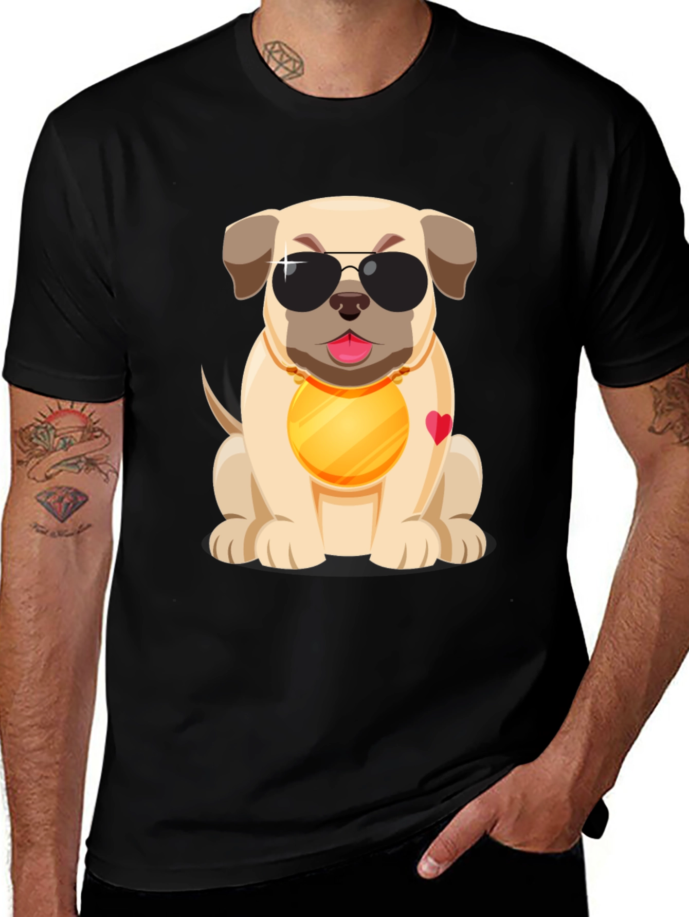 Variant 19 of Cool Pug T-Shirt - Funny Dog Tee