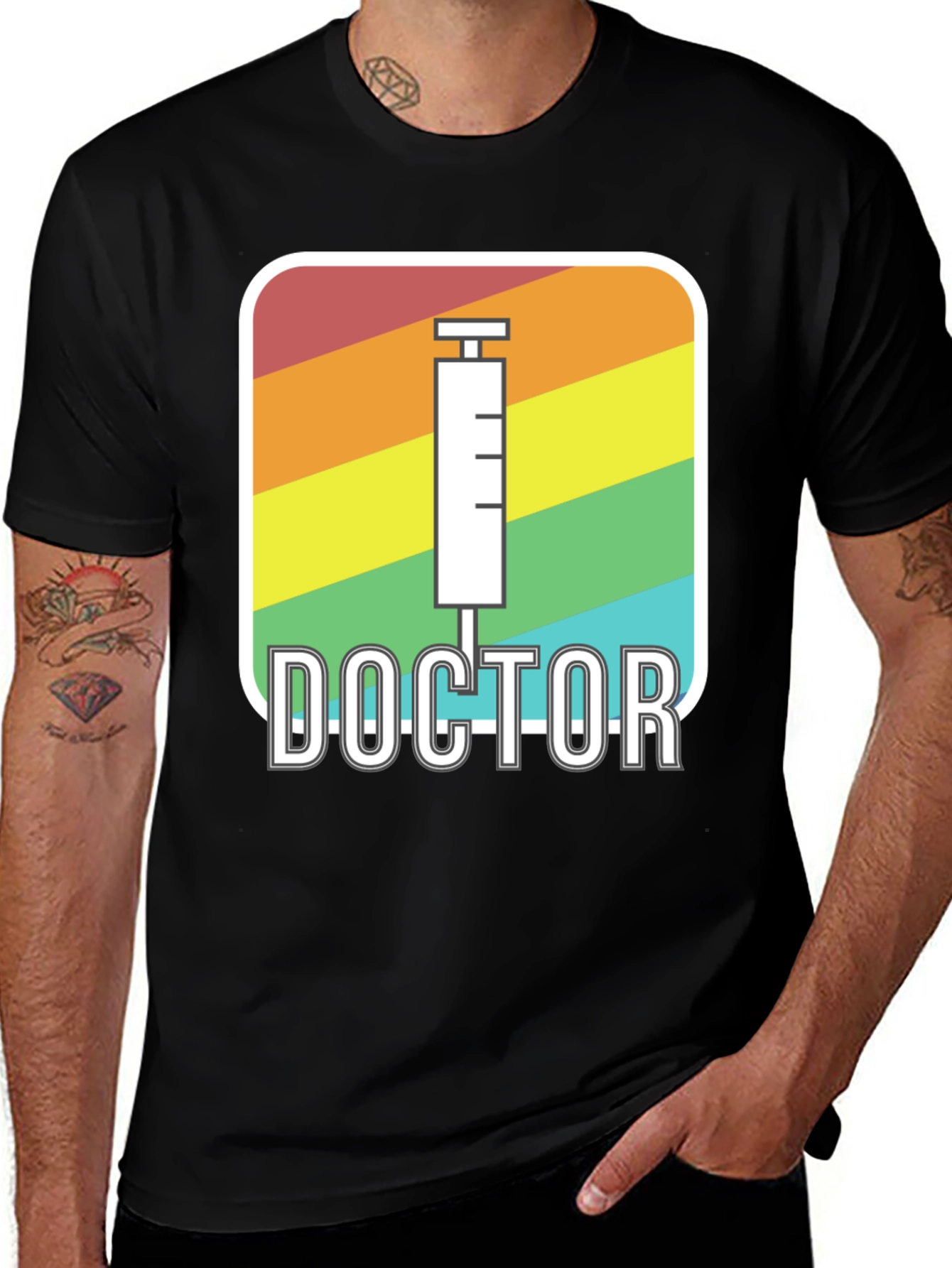 Variant 15 of Rainbow Doctor Syringe Graphic T-Shirt