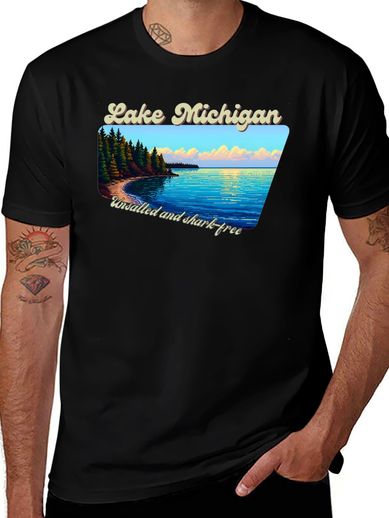 Lake Michigan Graphic T-Shirt - Unsalted & Shark-Free