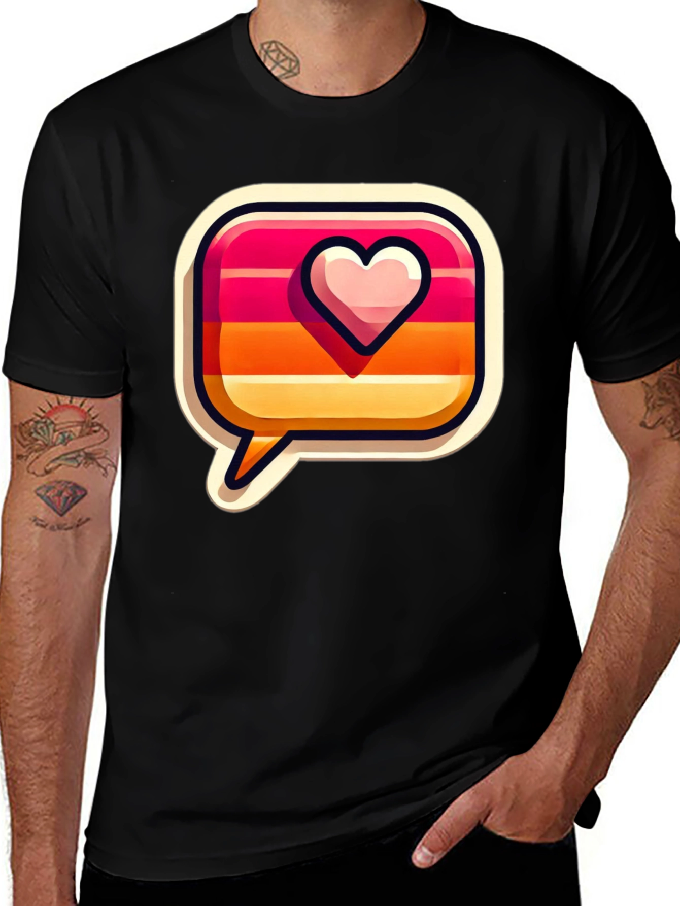 Retro Heart Message T-Shirt - Vintage Style Love Tee