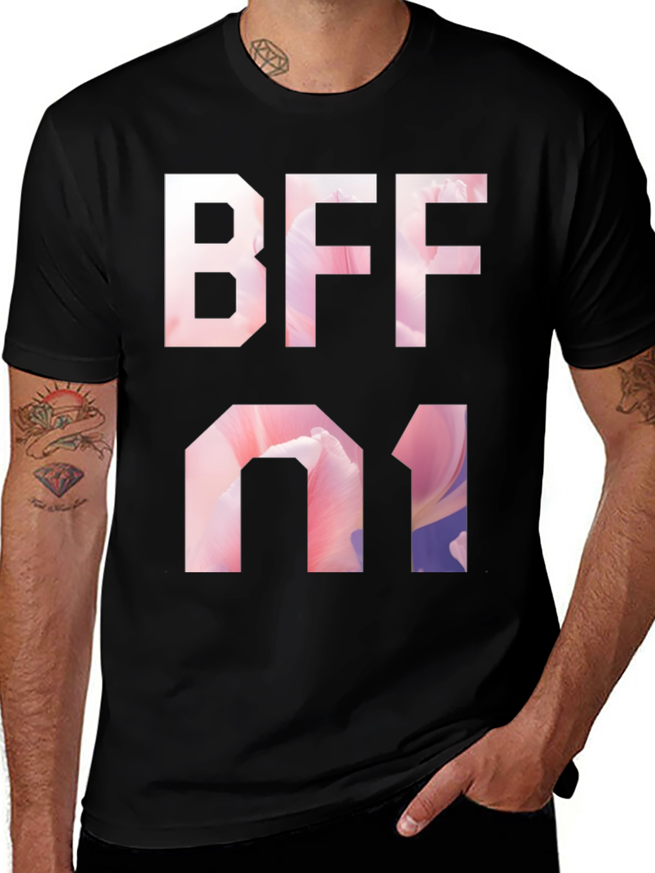 BFF 01 Floral T-Shirt - Best Friends Forever