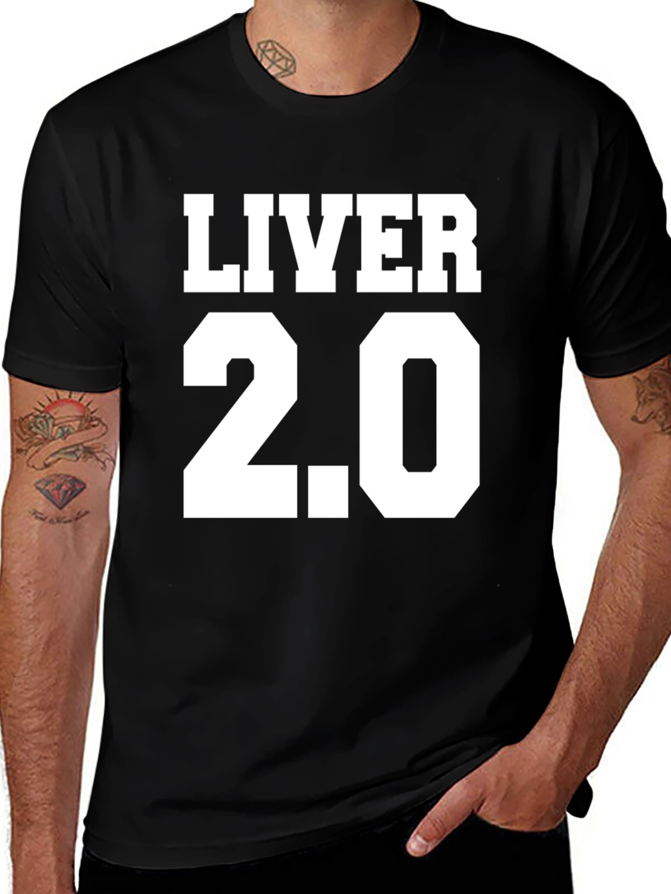 Liver 2.0 Graphic Print Black T-Shirt