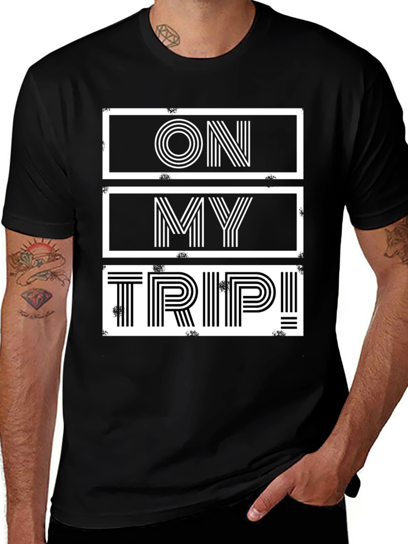 Variant 27 of On My Trip Graphic T-Shirt Black