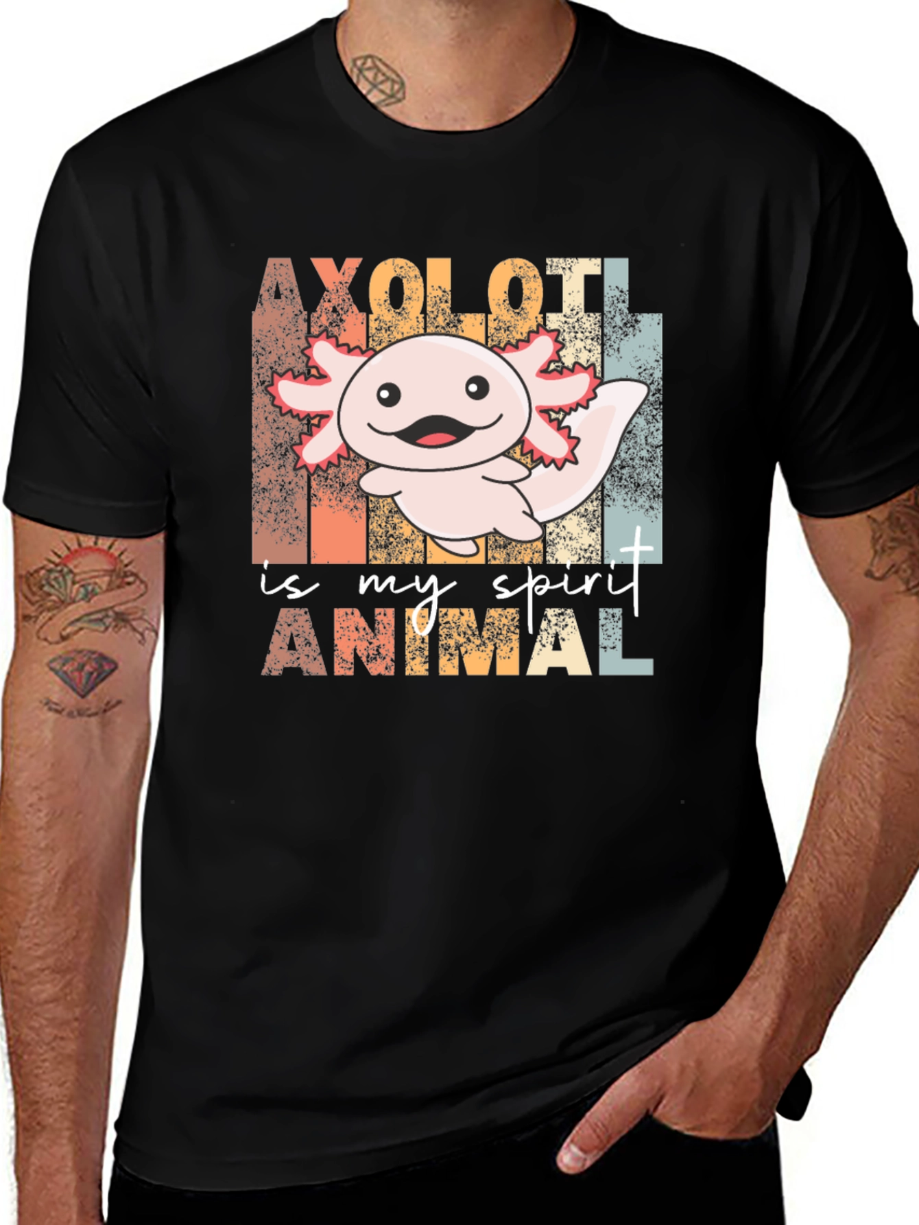 Variant 4 of Axolotl Spirit Animal Graphic Tee