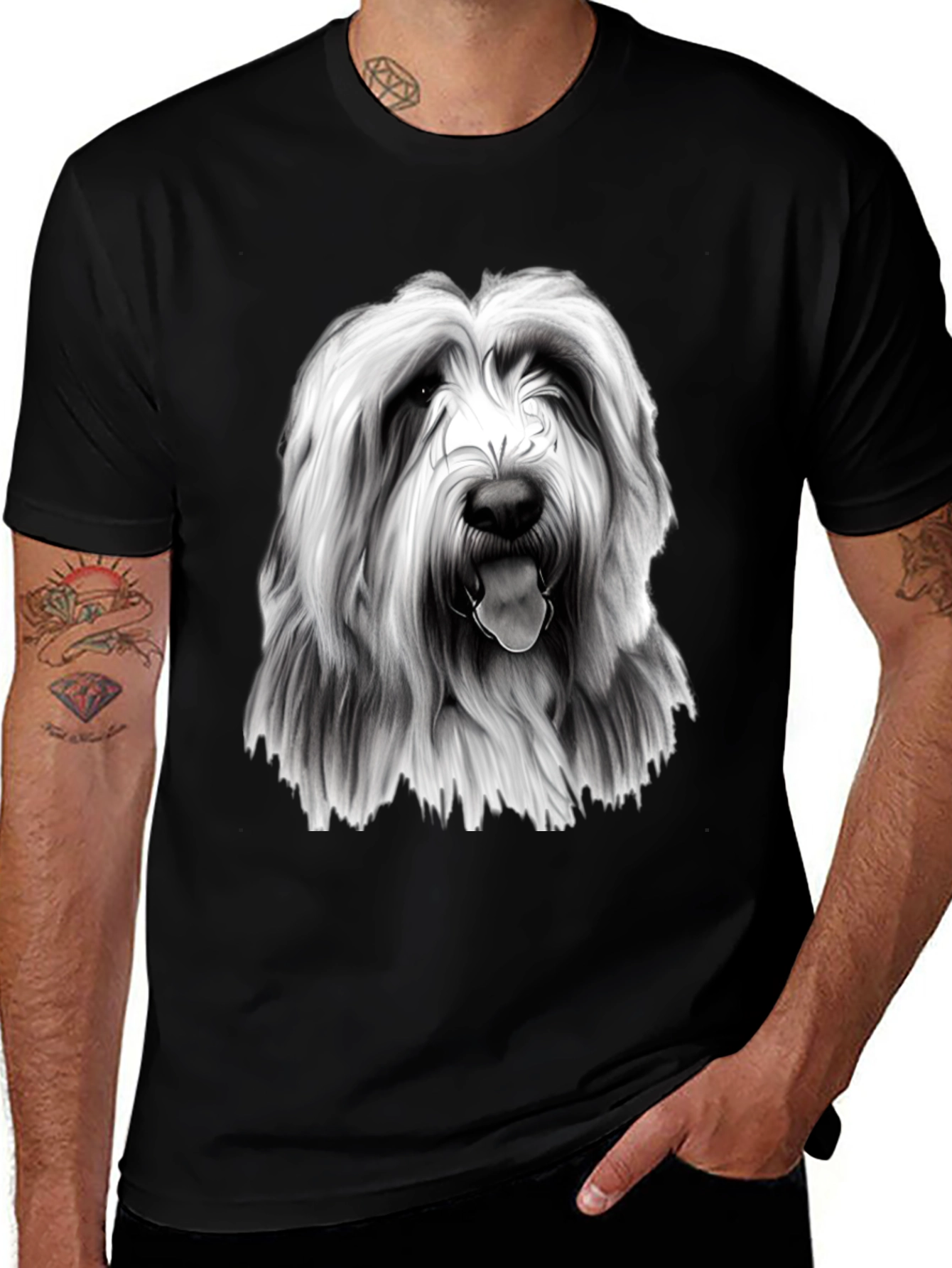 Variant 29 of Dog Breed Graphic Black T-Shirt