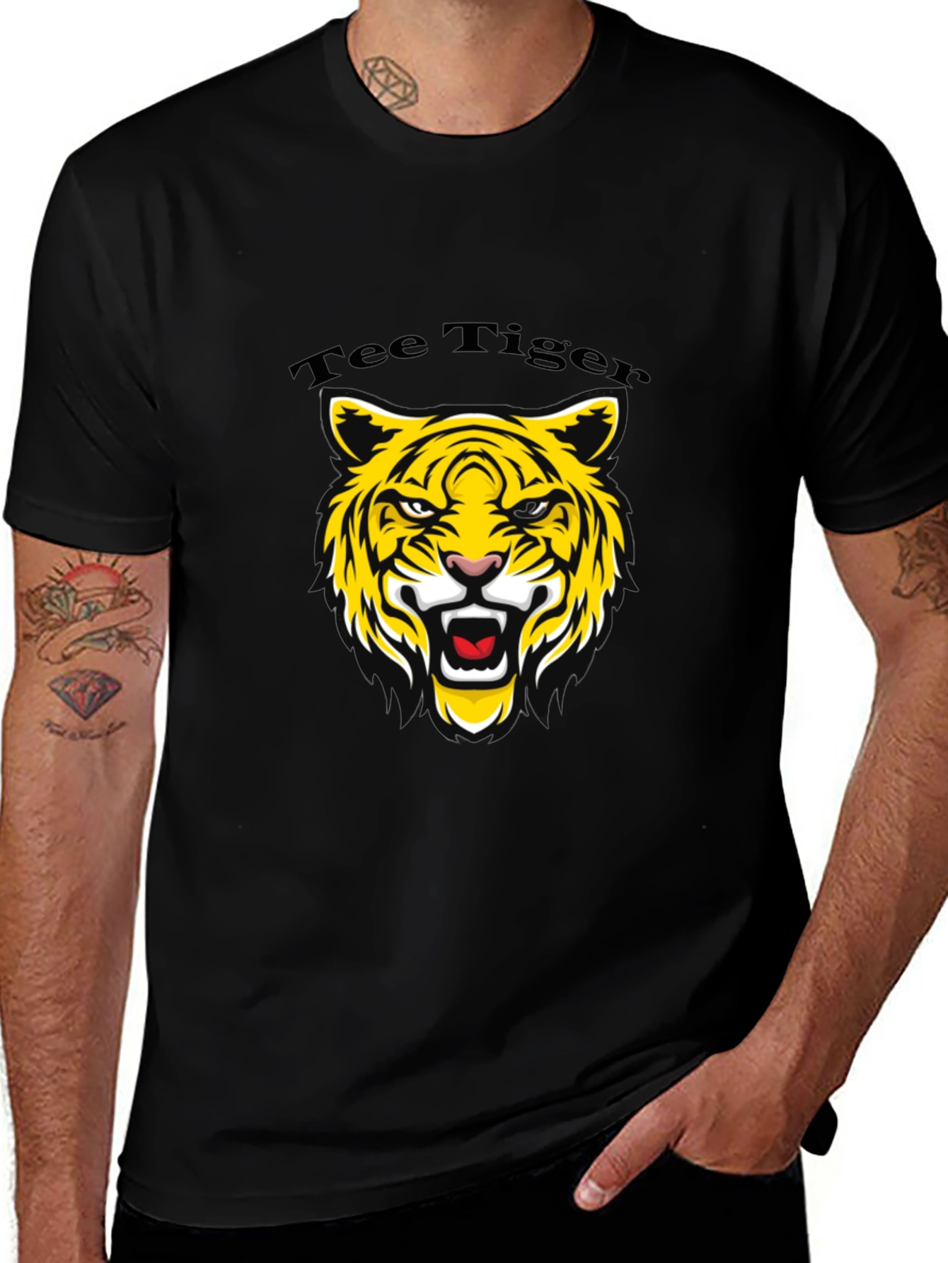 Variant 19 of Tee Tiger Graphic T-Shirt - Stylish Men's Black Tee