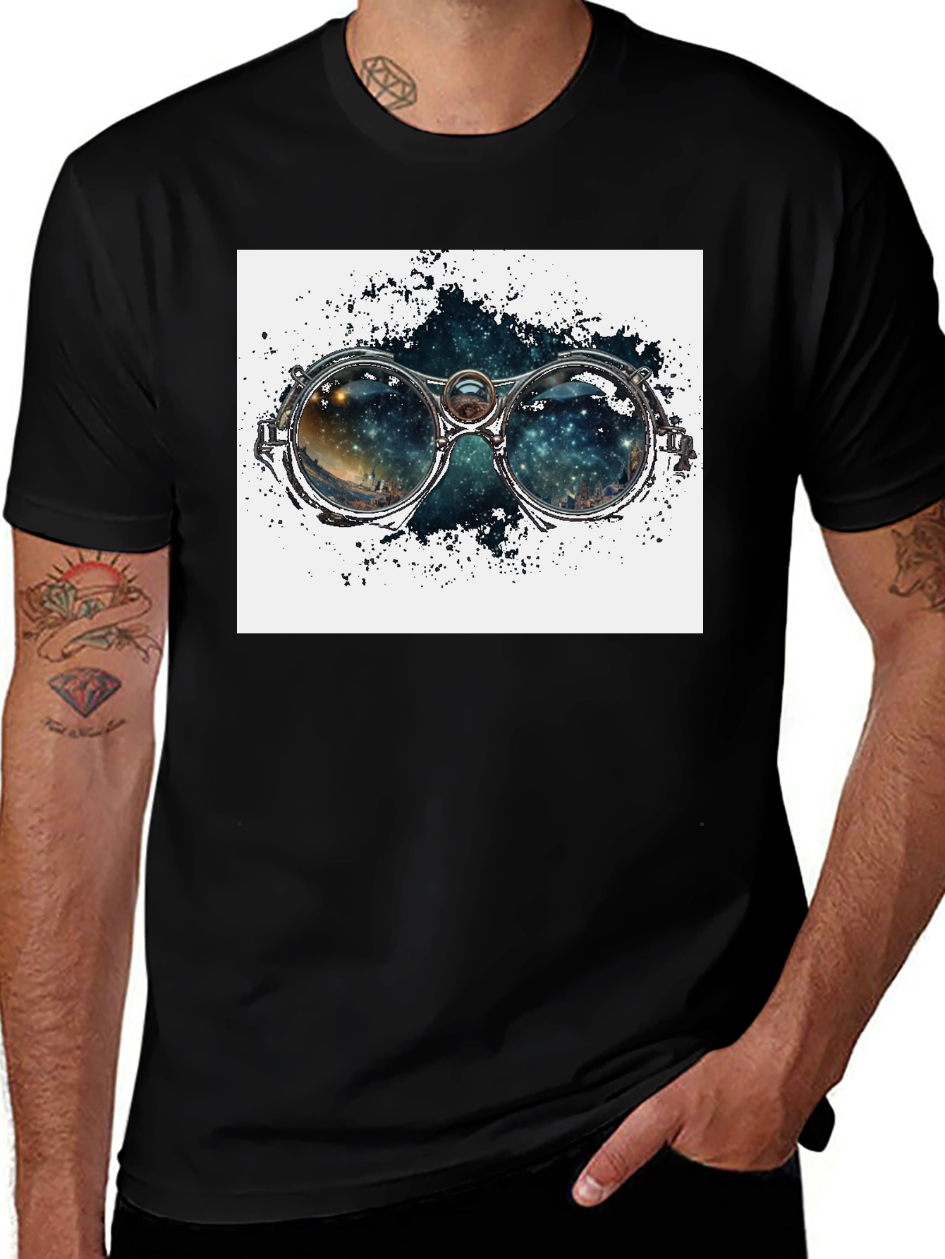 Variant 9 of Nebula in Steampunk Goggles T-Shirt