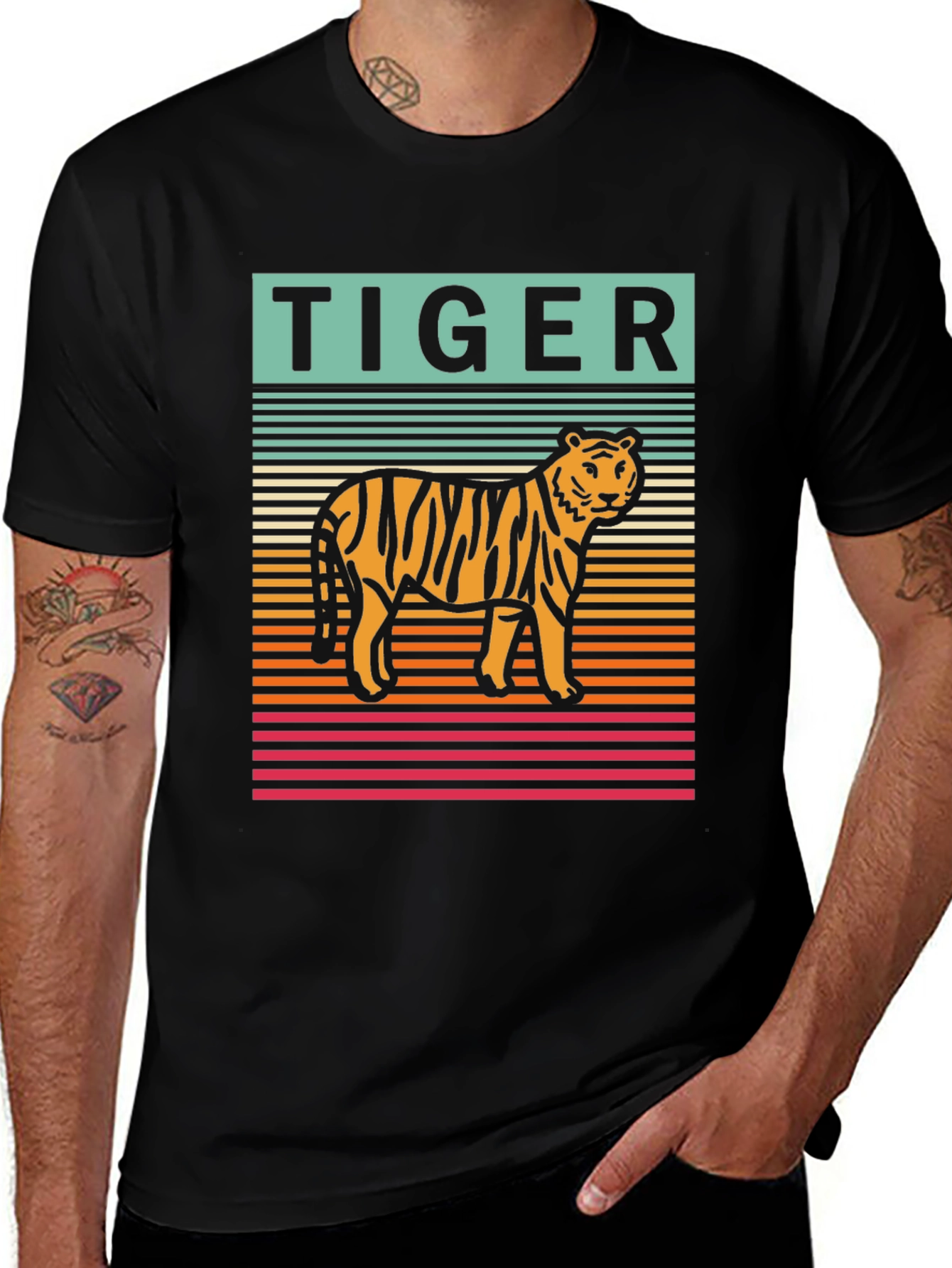 Variant 20 of Retro Tiger Graphic Tee - Unisex