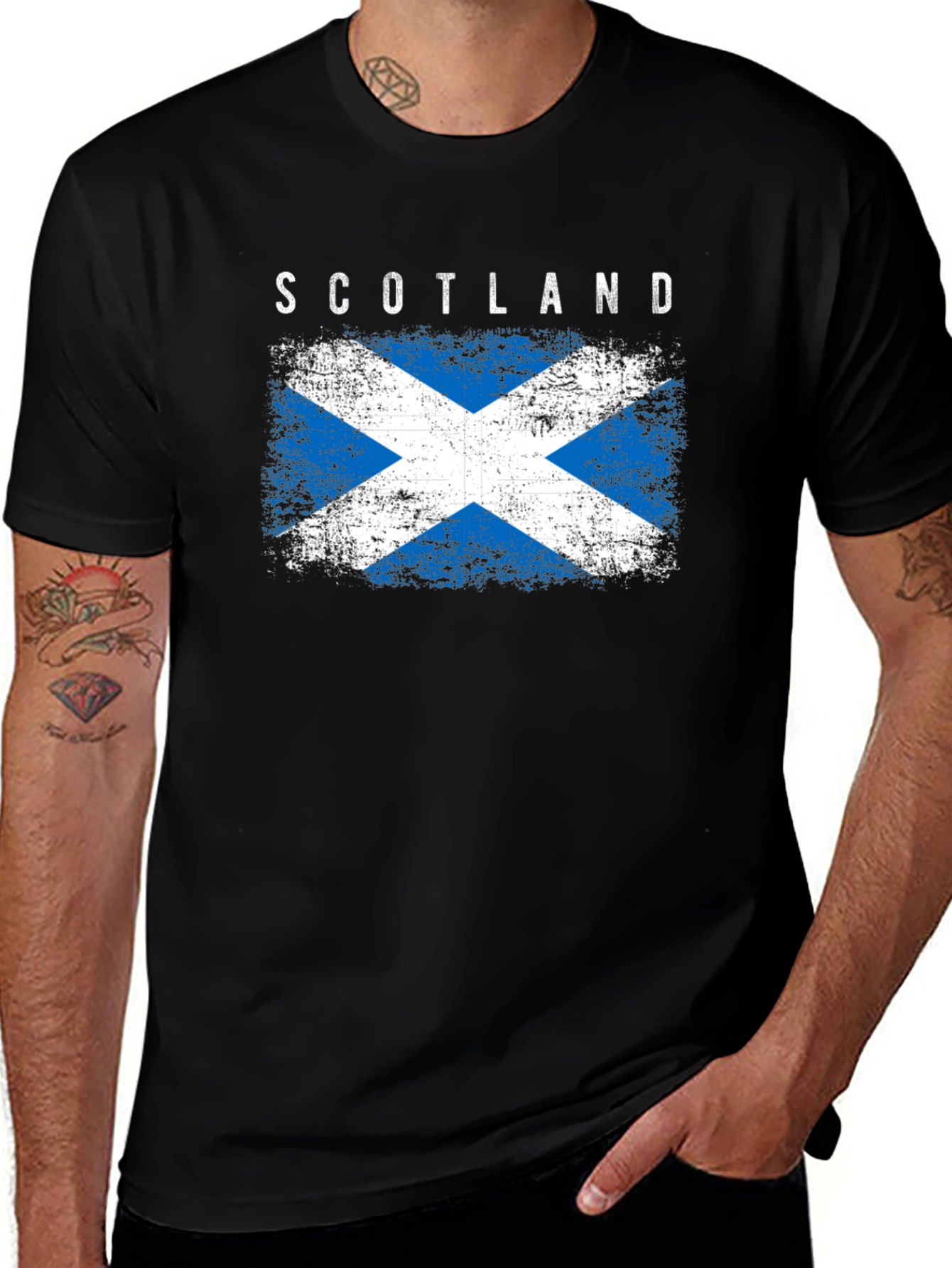 Scotland Flag Graphic Tee - Distressed Design
